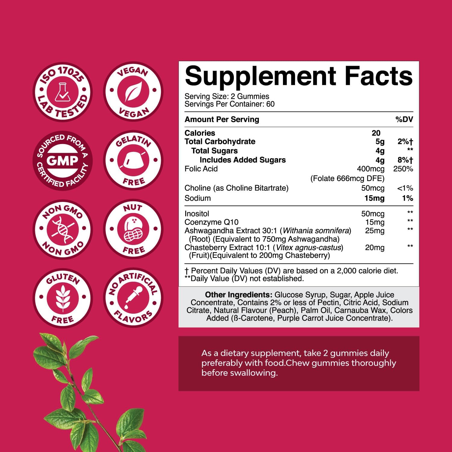 fertility-gummy-supplement-for-women-with-myo-inositol-folic-acid---vegan-non-gmo-peach-gummies---supports-conception---60-servings-3