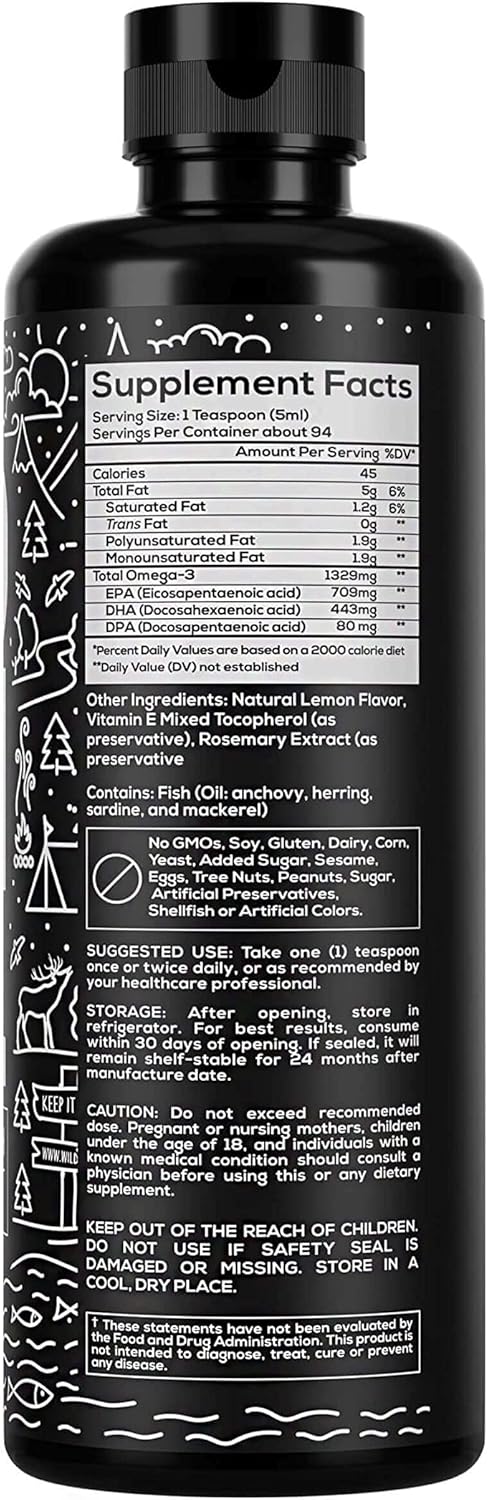 wild-foods-lemon-flavored-liquid-omega-3-fish-oil-supplement---16-oz---triple-strength-heart-joint-nutrition---non-gmo---gluten-free---wild-caught---burpless-odorless---dpa-dha-epa---women-men-2