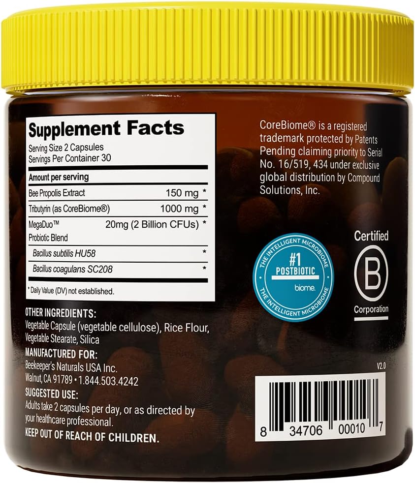 propolis-powered-complete-gut-health-capsules-for-digestive-health-bloating-relief---prebiotic-postbiotic-probiotics---gluten-free-vegan---60ct-8