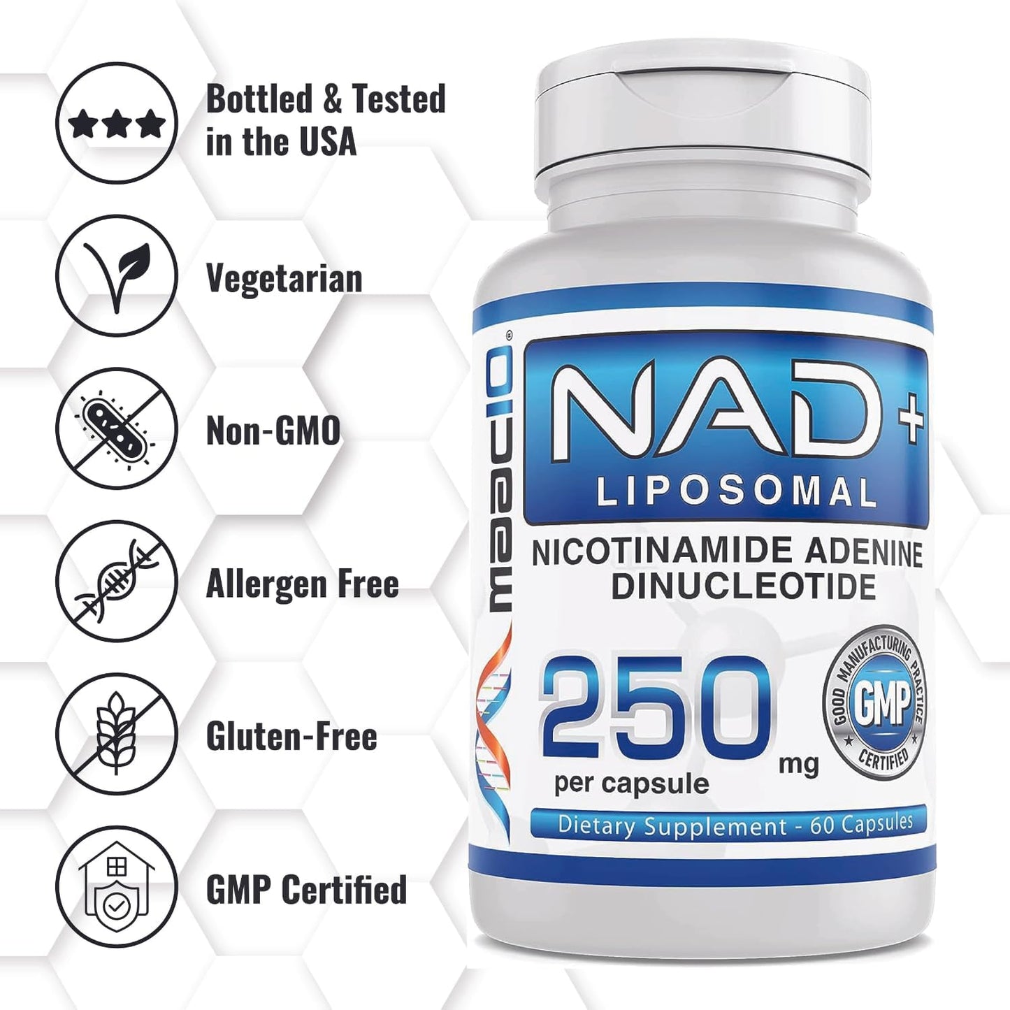 3 Pack Liposomal NAD+ Capsules - 180 x 250mg | Supports Energy & Reduces Fatigue - Non-GMO, Gluten Free, Vegan - Espot.com.au