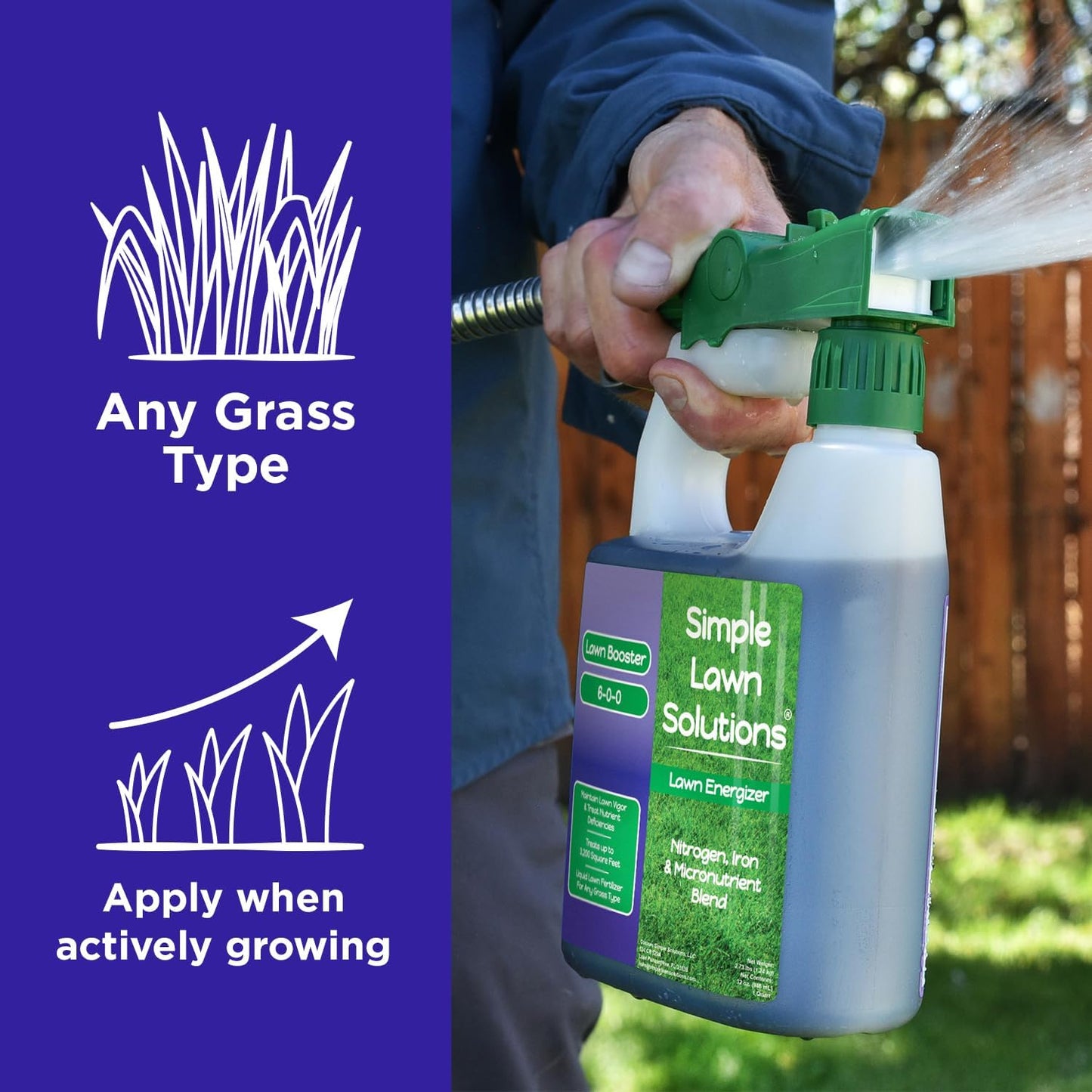 32 oz Liquid Lawn Fertilizer Spray with Iron for Deeper Green Turf - Commercial Grade Nitrogen - Suitable for All Grass Types - Simple Lawn Solutions - Espot.com.au