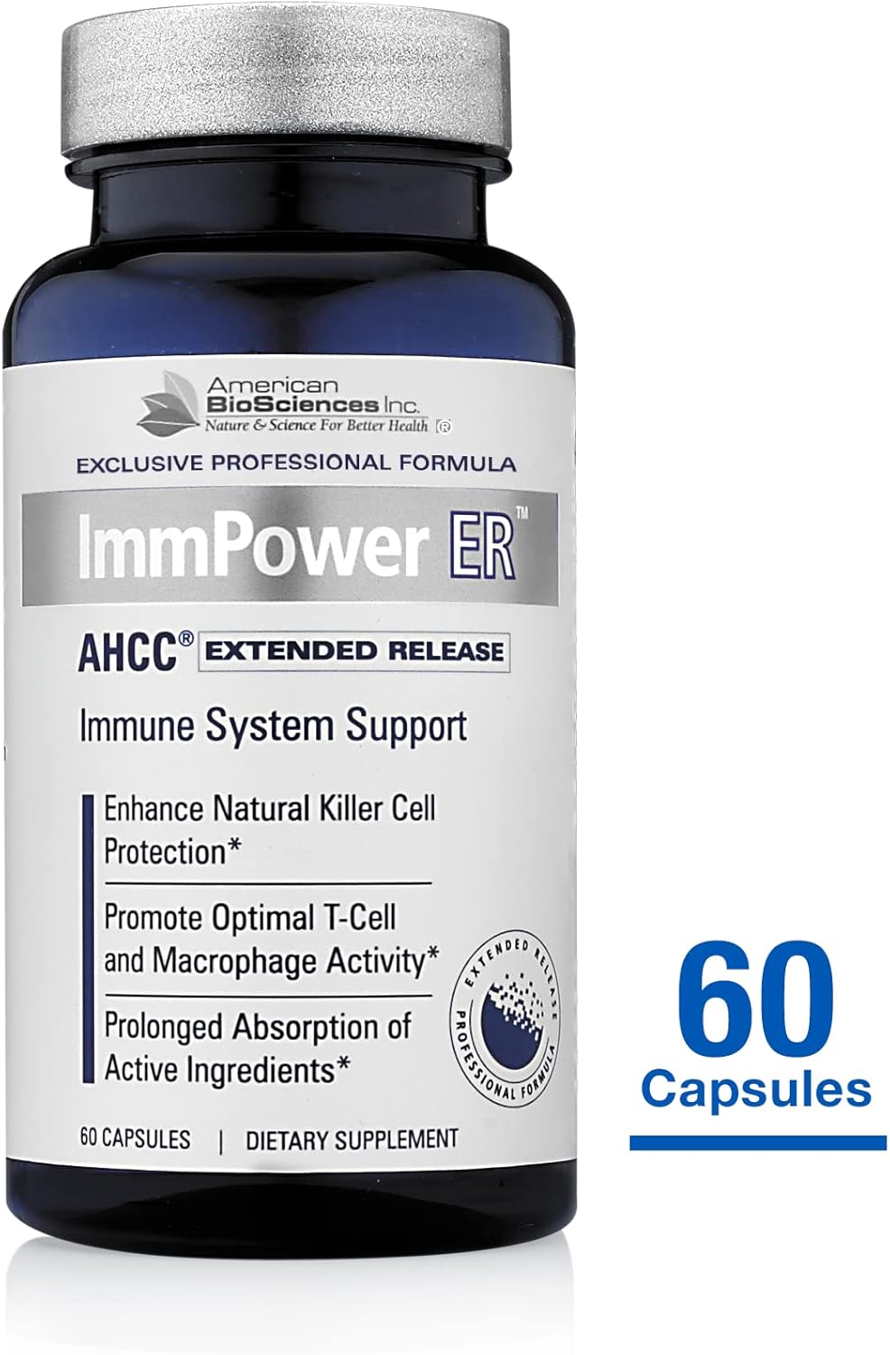 ImmPower ER AHCC Mushroom Supplement - 60 Capsules, 500mg - Immune Support Formula - American BioSciences - Espot.com.au