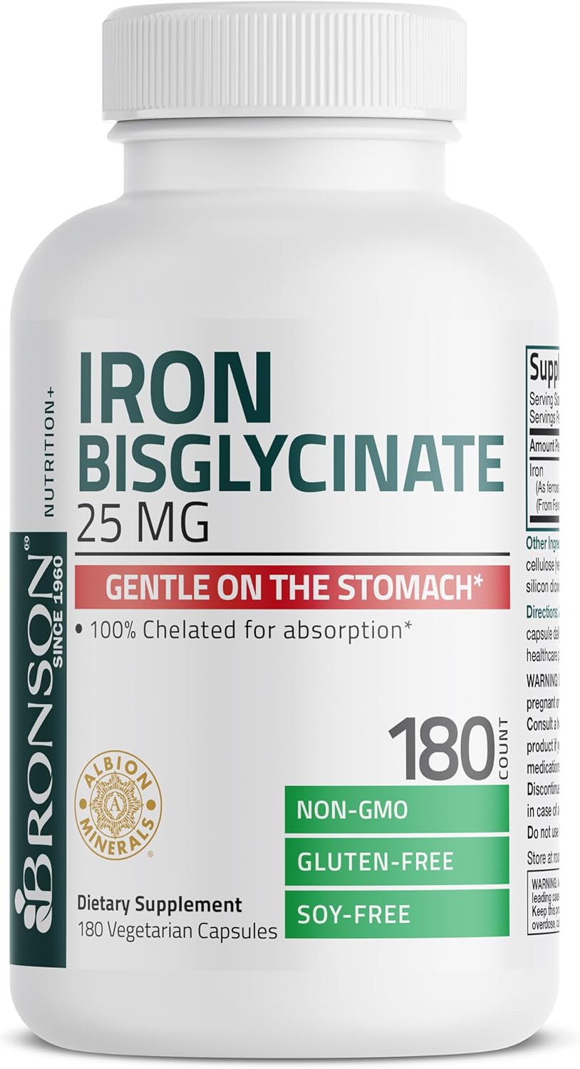 bronson-iron-bisglycinate-25mg-capsules---gentle-on-stomach-supports-energy-red-blood-cells---non-constipating-non-gmo---180-vegetarian-capsules-5