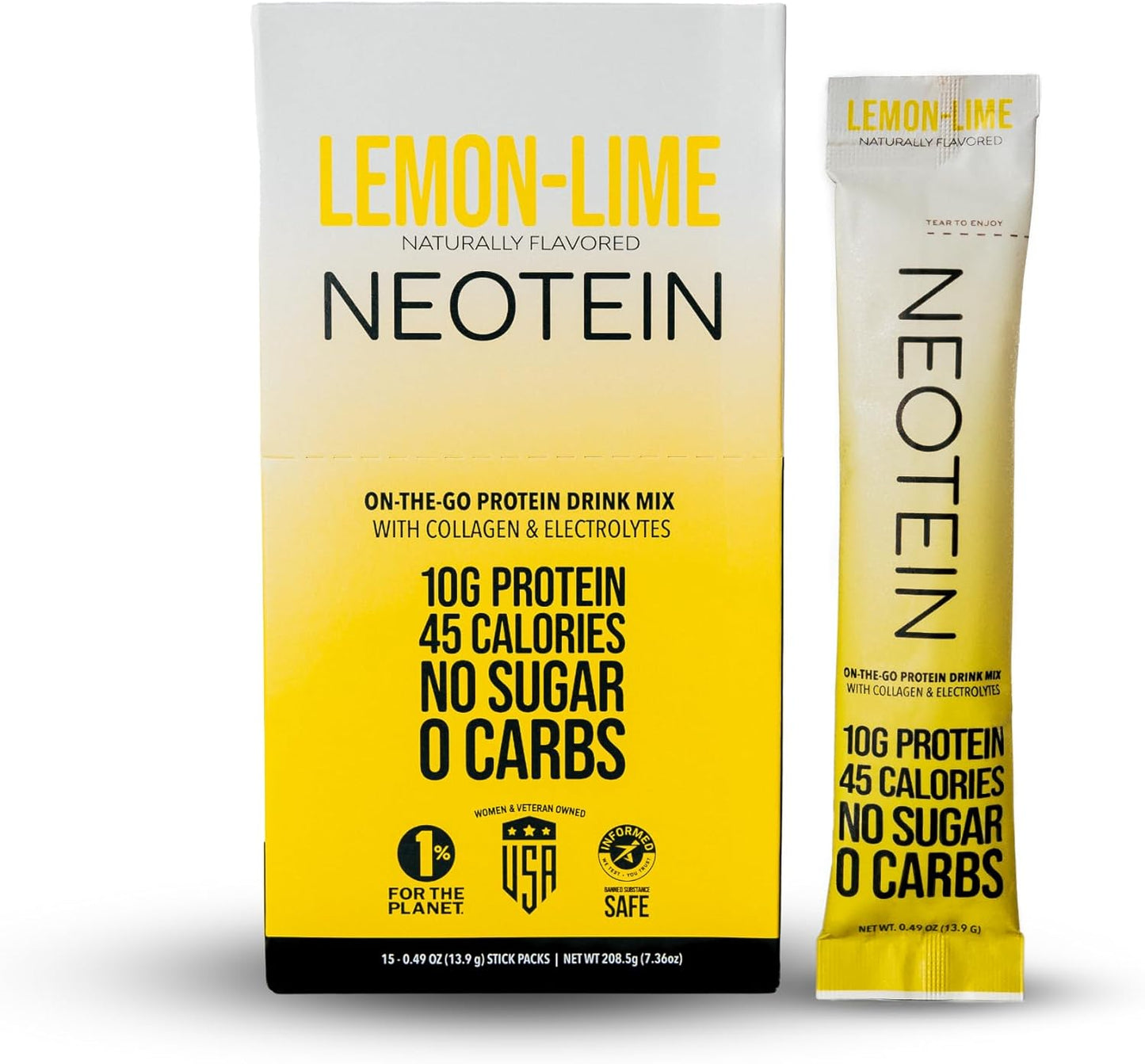 neotein-electrolyte-protein-powder-packets---hydration-with-collagen---lemon-lime-flavor-45-calories---keto-paleo-friendly---pack-of-15-1