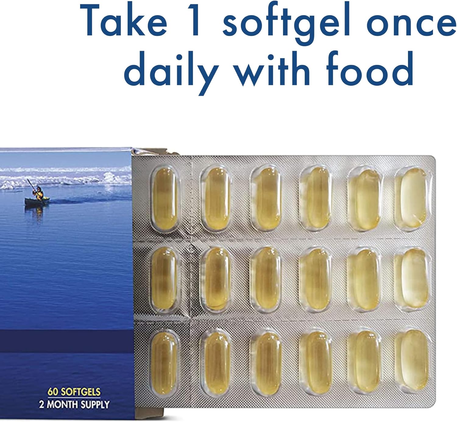 UnoCardio 1000 Fish Oil Softgels - High Potency Omega-3 Supplement with Vitamin D3, 60 Count - Espot.com.au