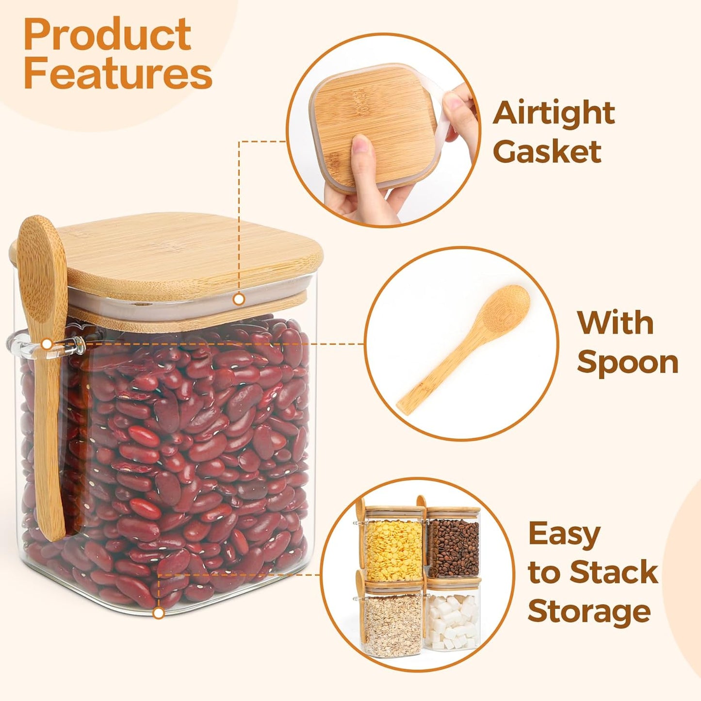 set-of-4-airtight-glass-storage-canisters-with-wood-and-bamboo-lids---square-containers-for-noodles-flour-sugar-tea-coffee---50oz-and-31oz-jars-with-spoons---kitchen-organization-solution-7