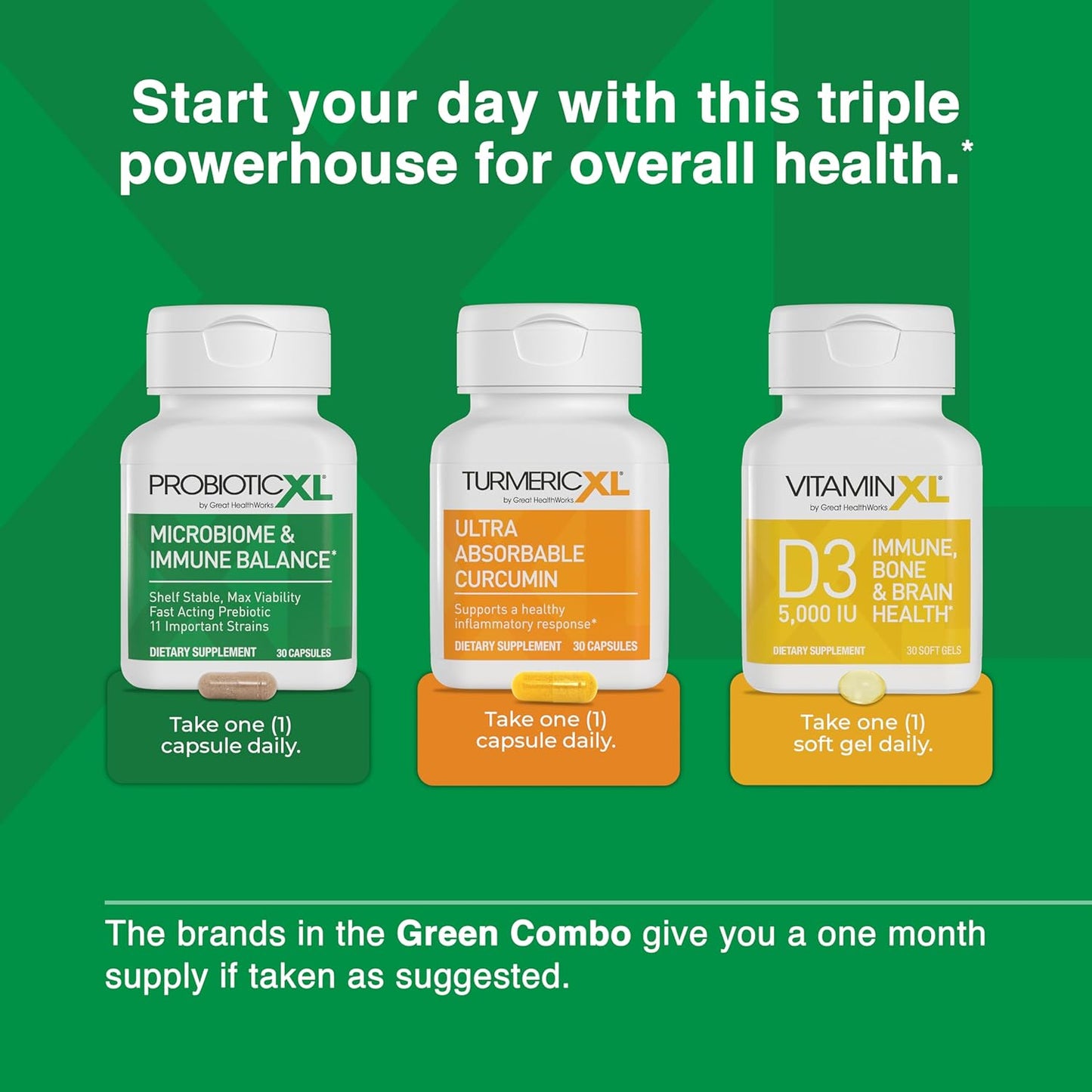 Triple Power Immune Support Bundle - OmegaXL TrioXL with TumericXL, VitaminXL D3 & ProbioticXL, Gluten-Free Immune Boosters, 90 Capsules Total - Espot.com.au