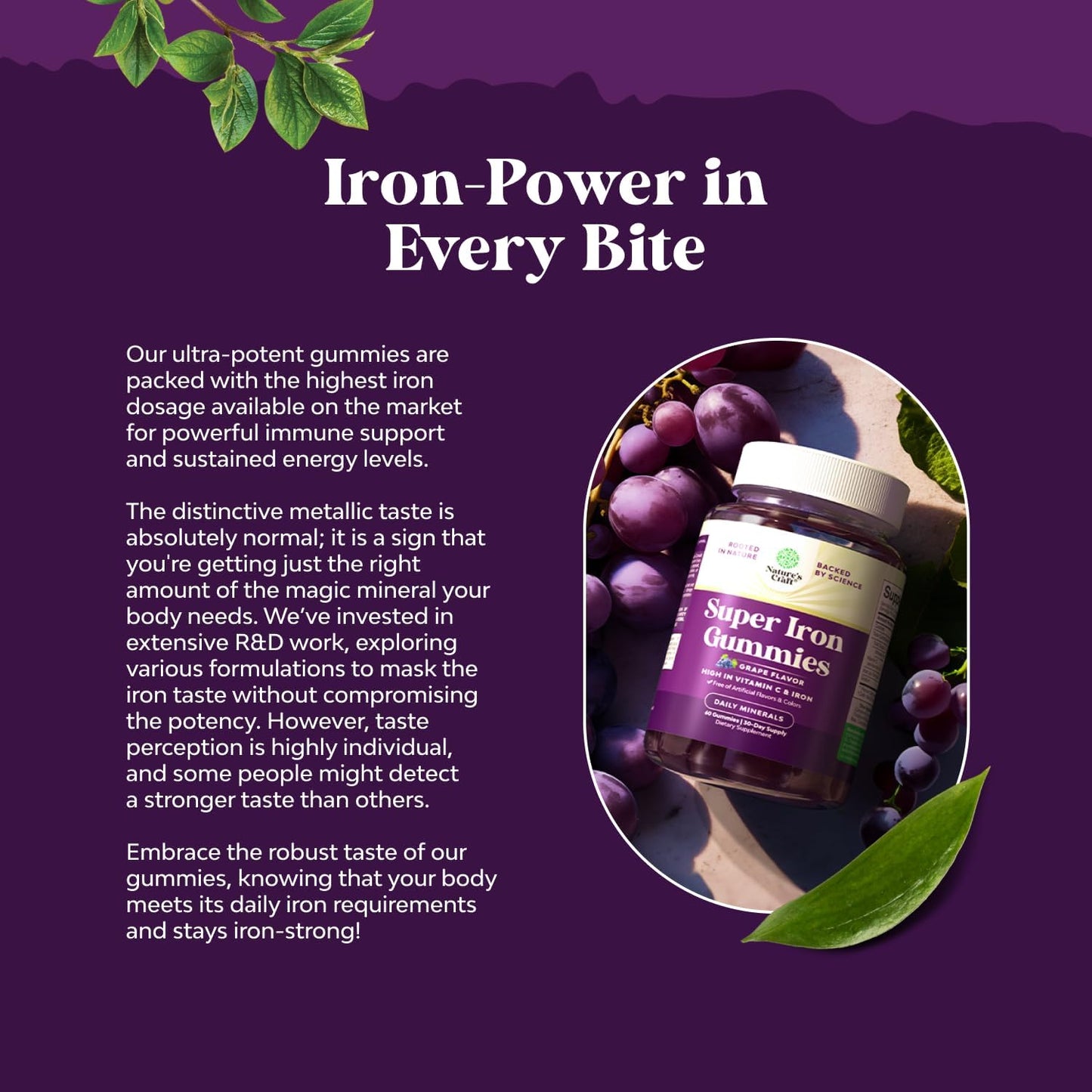 vegan-iron-gummies-with-vitamin-c---extra-strength-45mg-chewable-iron-supplement-for-women-and-men---high-absorption-iron-gummy-with-no-artificial-flavors-by-natures-craft-2