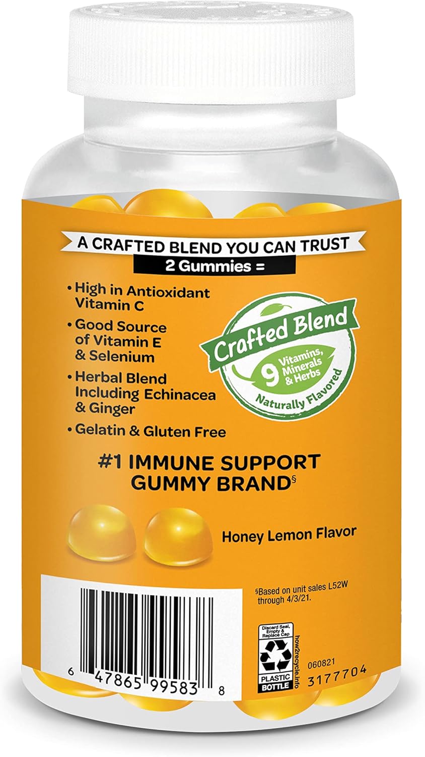 Kids Immune Support Gummies with Vitamin C & Zinc - 120 Count, Honey Lemon Flavor, Antioxidant-Rich Formula for Children's Health - Espot.com.au
