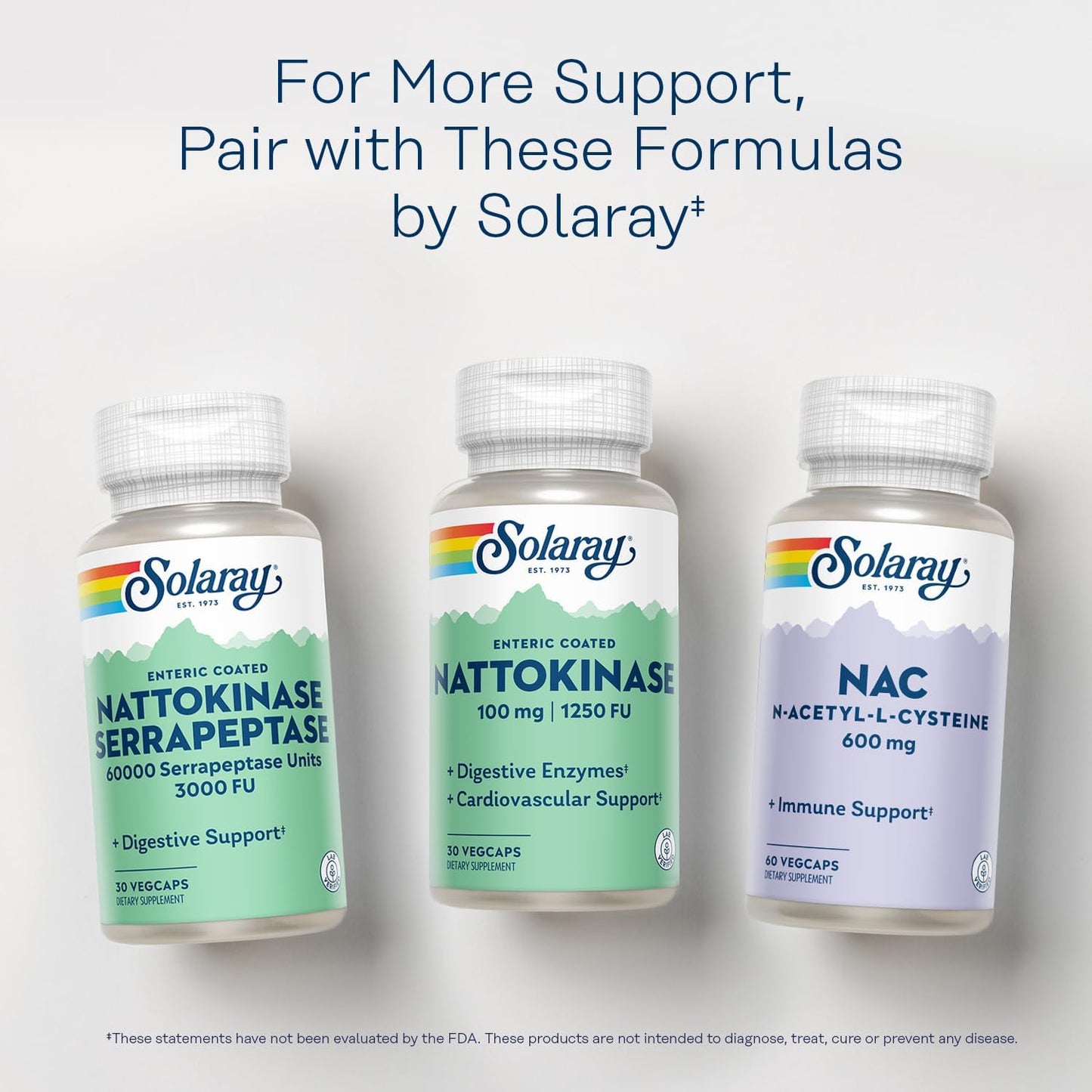 Solaray Nattokinase Supplement 100mg - 1,250 FU - Traditional Health Support - Lab Verified - 60-Day Guarantee - 30 VegCaps - Espot.com.au