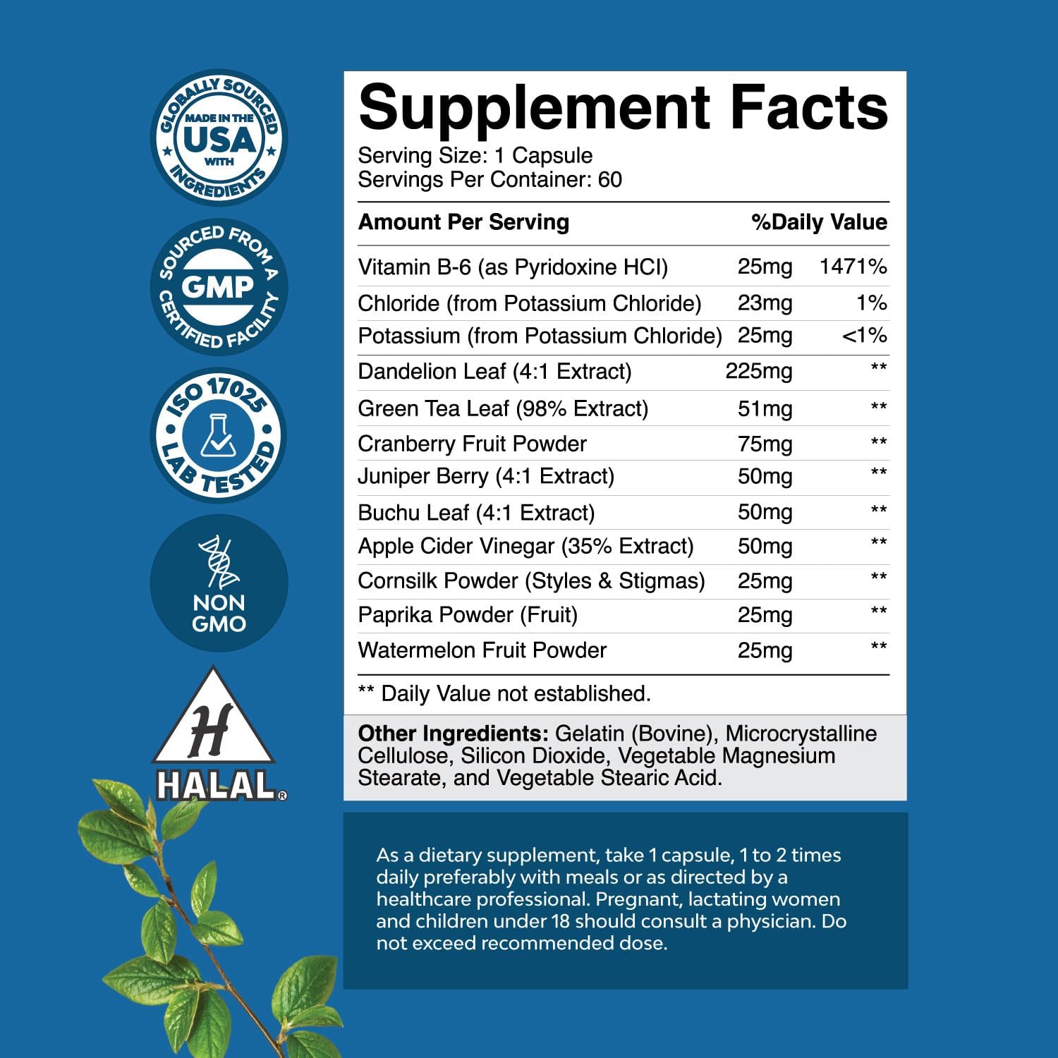 water-away-pills-with-vitamin-b6-potassium-dandelion-root-extract---natural-diuretic-for-water-retention-bloating-weight-loss---anti-swelling-capsules-with-green-tea---men-women---bio-sense-2