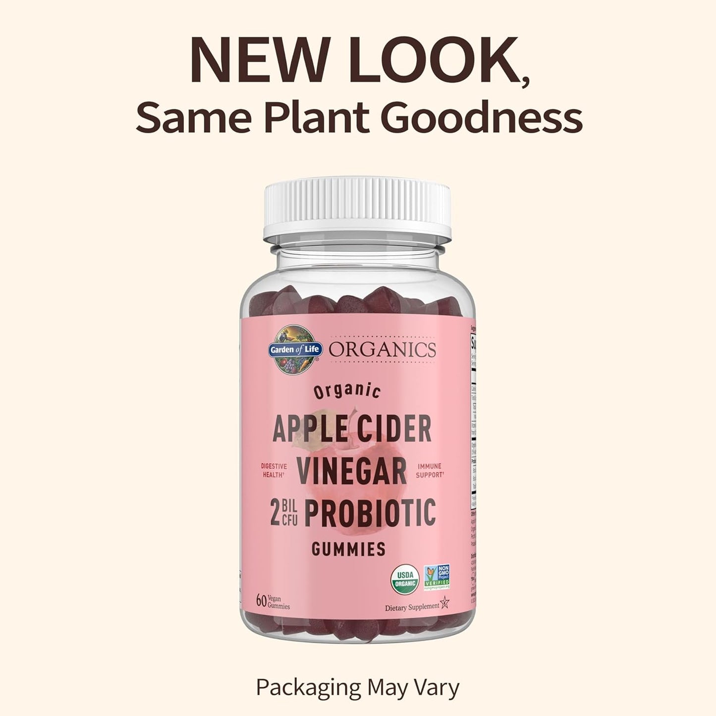 Organic Apple Cider Vinegar Probiotic Gummies with Vitamin B12 - Vegan & Non-GMO Digestion Support - 60 Gummies, 2 Billion CFUs - Espot.com.au