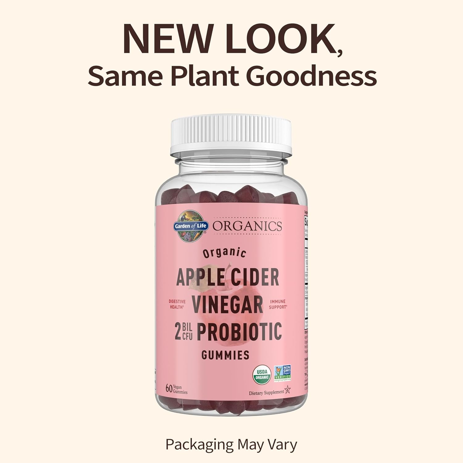 Organic Apple Cider Vinegar Probiotic Gummies with Vitamin B12 - Vegan & Non-GMO Digestion Support - 60 Gummies, 2 Billion CFUs - Espot.com.au