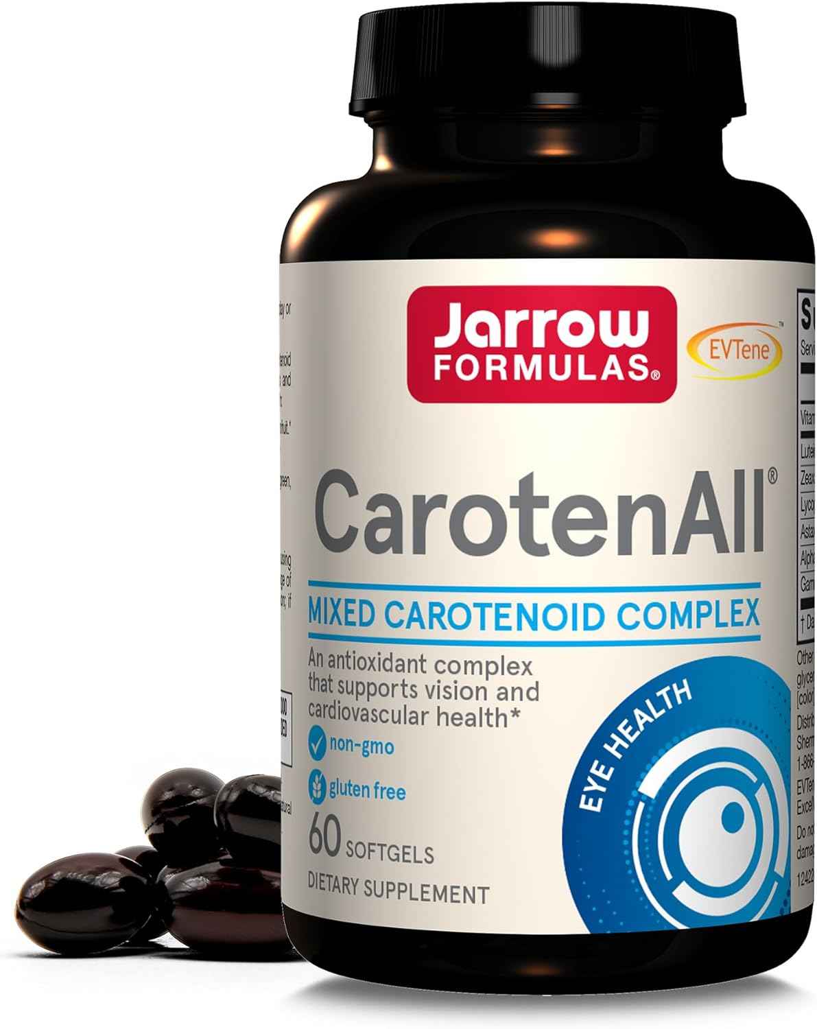 CarotenAll Dietary Supplement Softgels for Vision & Cardiovascular Health - Antioxidant Support - 60 Day Supply