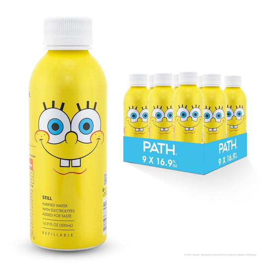 nickelodeon-spongebob-edition-pathwater-path-still-water-aluminum-bottle-169oz-9-pack---ultra-purified-ph-balanced-bpa-free-reusable-1