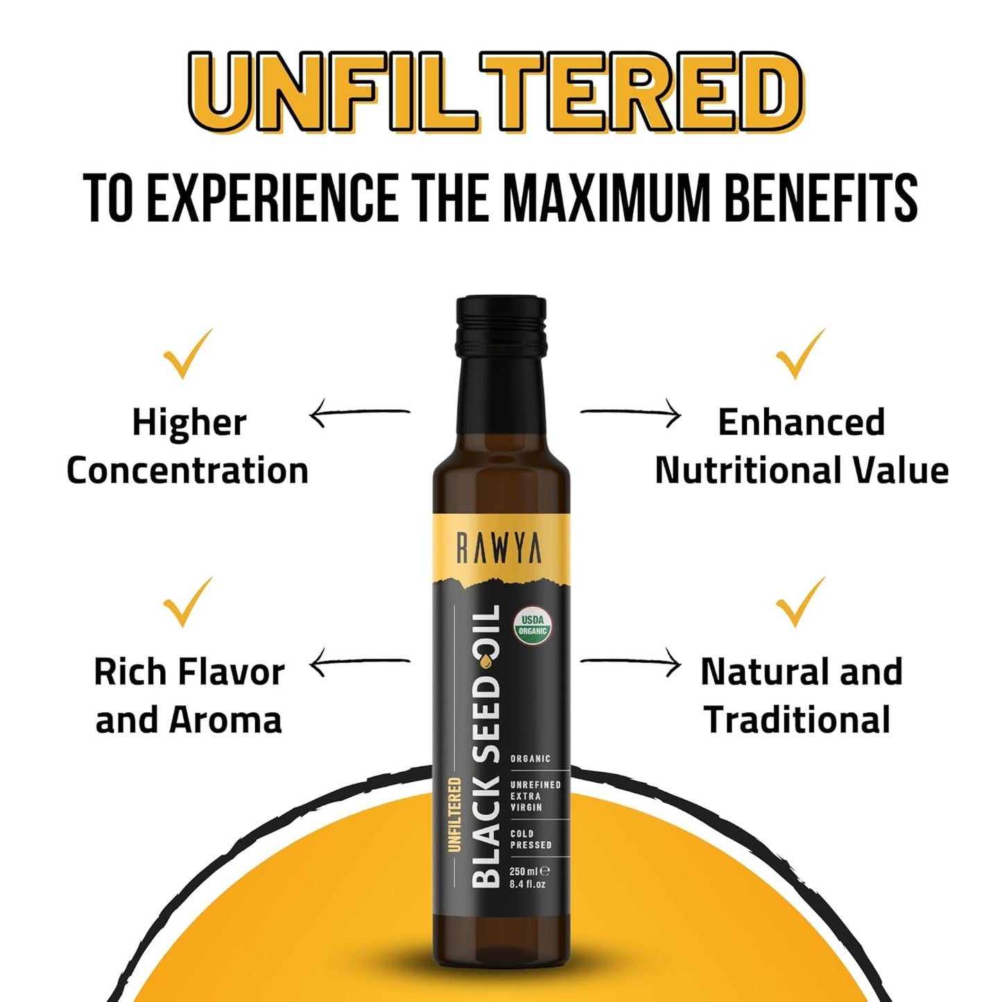 turkish-organic-black-seed-oil---cold-pressed-nigella-sativa---usda-certified---natural-supplement---250ml-glass-bottle---rich-flavor-concentration-2