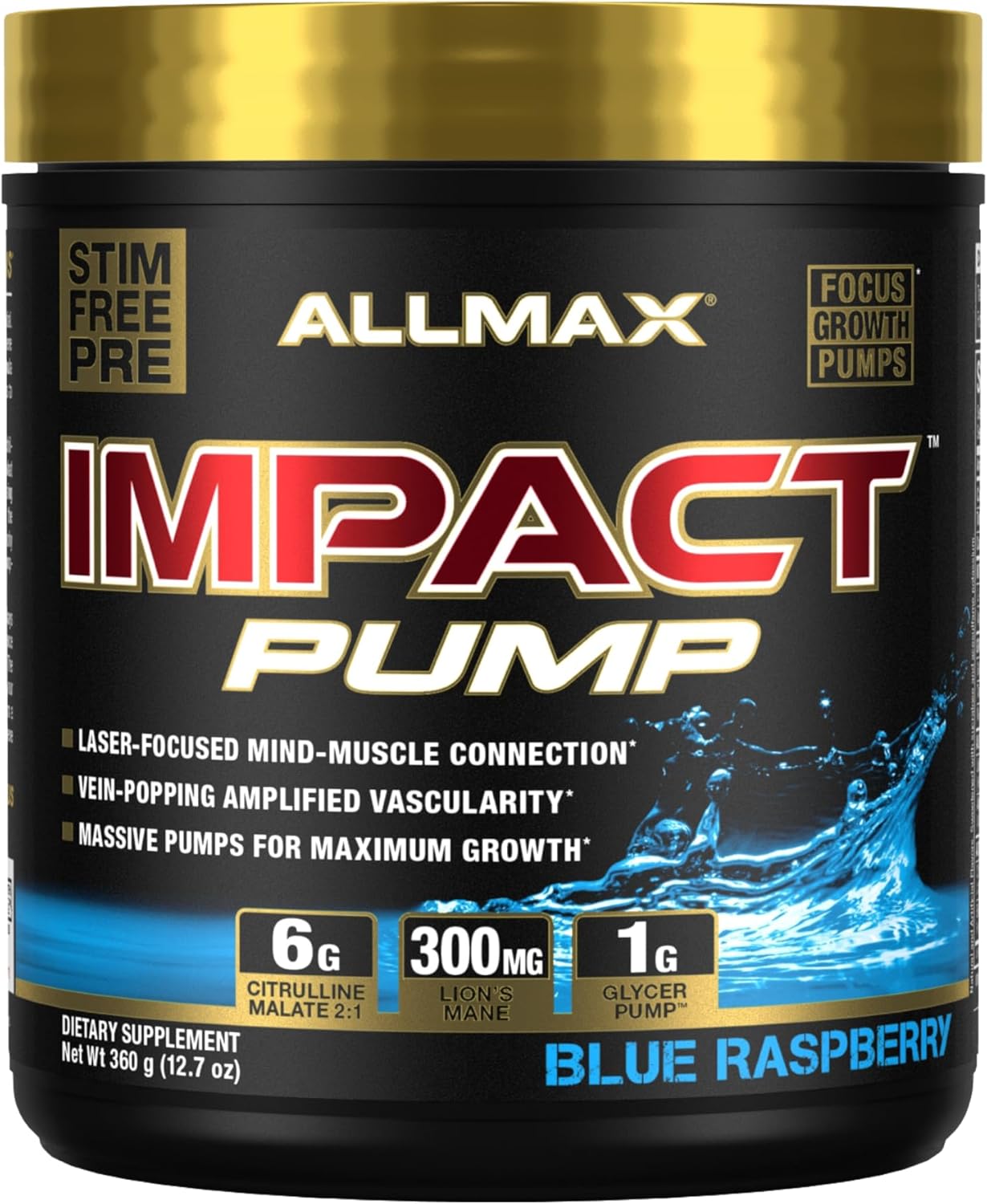 allmax-impact-pump-blue-raspberry-pre-workout-formula-360g---citrulline-malate-lions-mane---boost-pumps-mind-muscle-connection---stim-free---30-servings-4