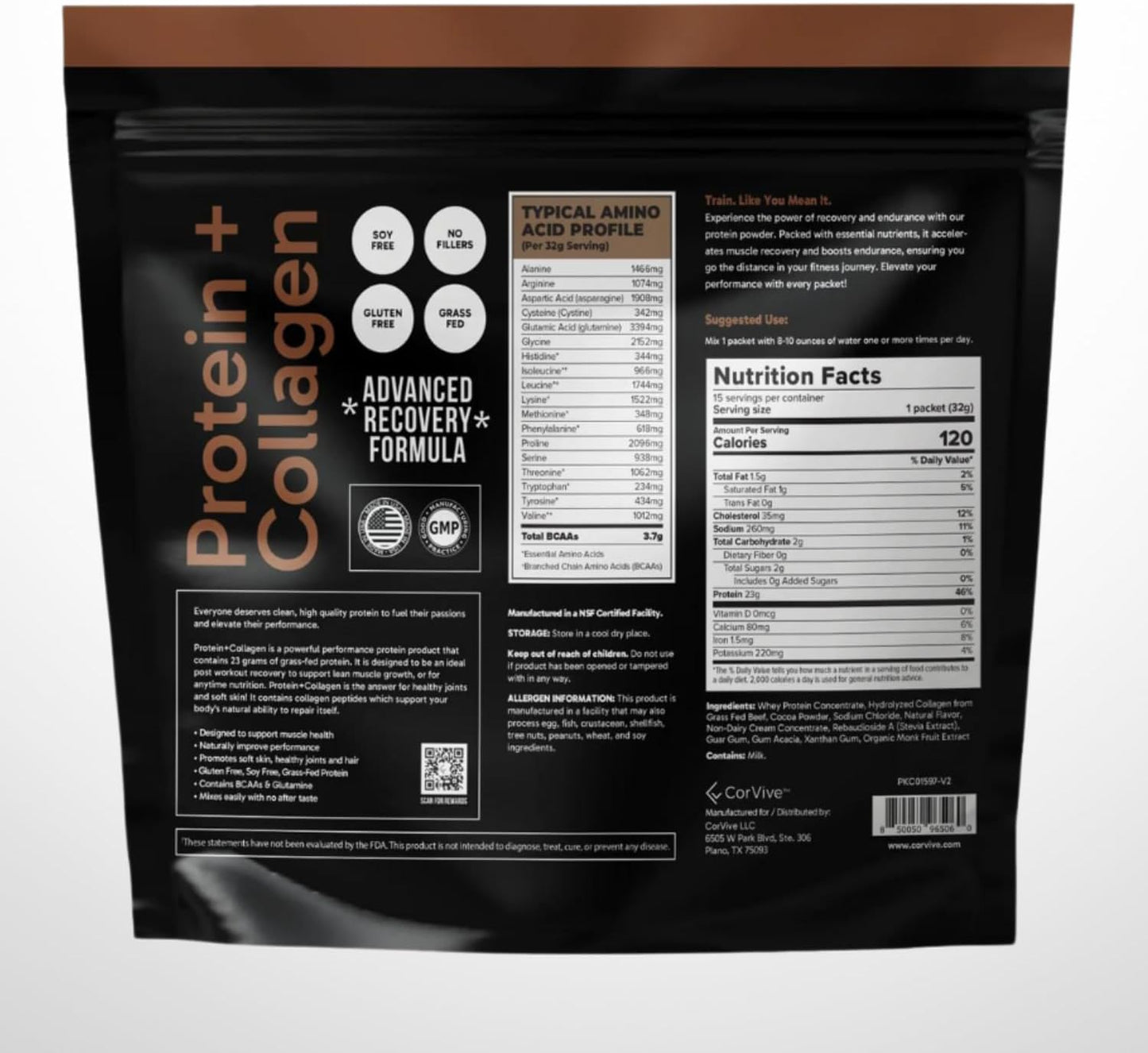 corvive-chocolate-protein-collagen-powder-sachets---23g-grass-fed-whey-collagen-37g-bcaas---muscle-joint-support-gluten-soy-free-no-artificial-ingredients-2
