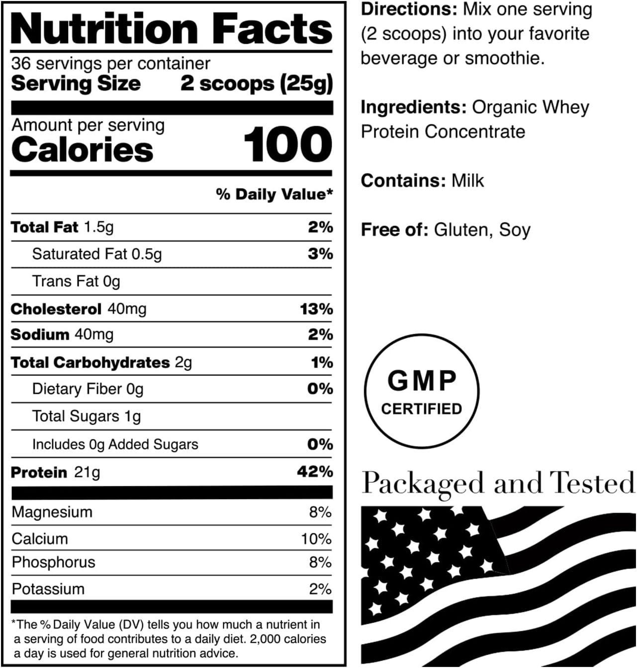 NorCal Organic Grass-Fed Classic Whey Protein Powder - Unflavored - Lecithin-Free - 2lb Bulk Size - Espot.com.au