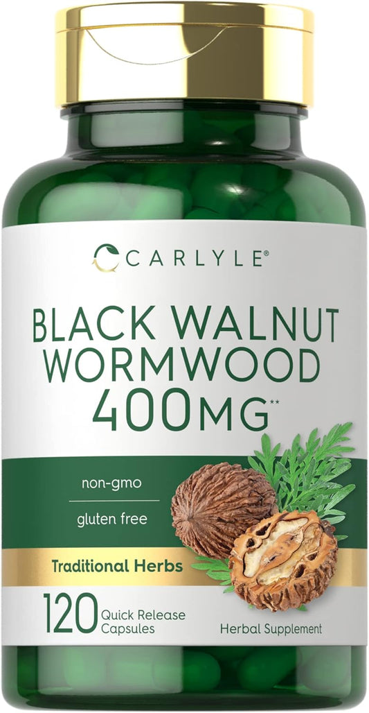 Carlyle Black Walnut Wormwood Herbal Complex Capsules - 120 Count | Non-GMO, Gluten Free - Espot.com.au