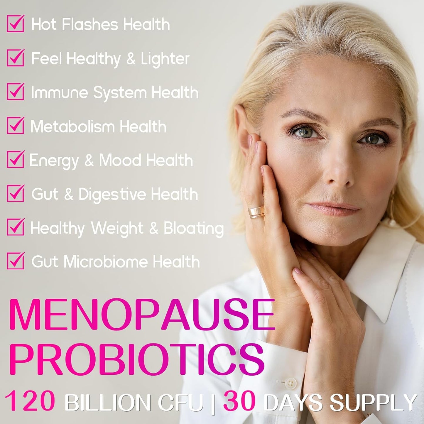 Menopause Support Supplements for Women - 120 Billion CFUs Probiotics, 13-in-1 Herbs & Botanicals Complex - Hormone Balance, Hot Flashes, Night Sweats, Mood Swings, Sleep Aid - 240 Capsules - Espot.com.au