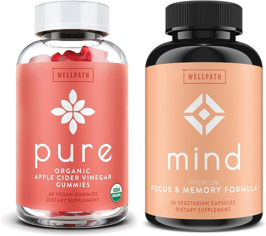 Apple Cider Vinegar Gummies with Lion's Mane Brain Supplement - Supports Focus & Memory, 60 Ct Each - Espot.com.au