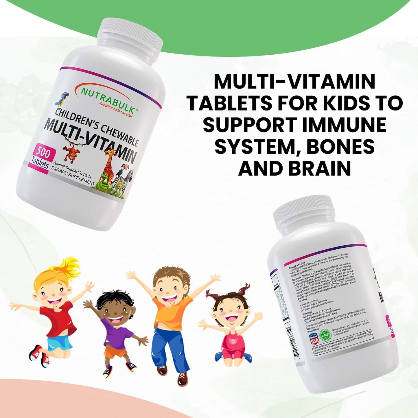 usa-made-nutrabulk-childrens-chewable-multi-vitamins---supports-immune-bone-brain-health---vegan-gluten-free---500-cherry-tablets-5