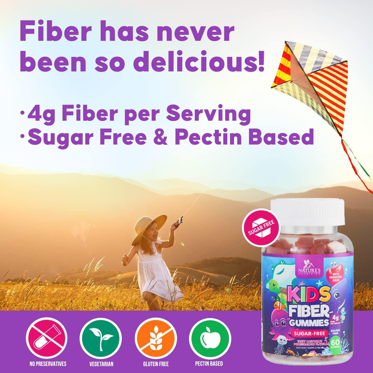 kids-fiber-gummies---plant-based-prebiotic-blend-for-regularity-immune-support---vegan-raspberry-flavored-bears---60-gummies-6