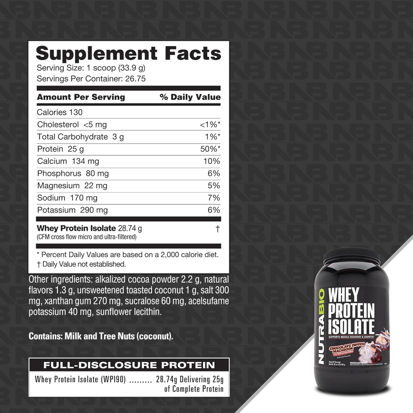 chocolate-dipped-macaroon-whey-protein-isolate-powder---25g-protein-per-scoop---complete-amino-acid-profile---soy-gluten-free---non-gmo---zero-fillers---2-lbs-2