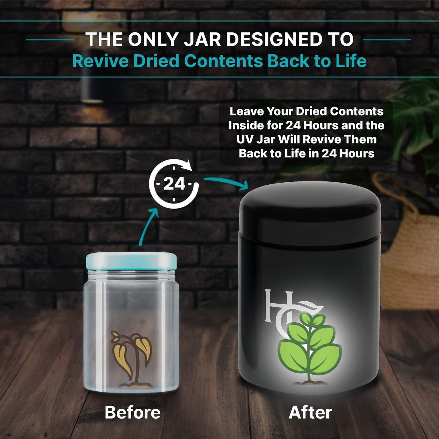 Airtight Herb Container with Humidity Pack - 250ml Smell Proof Jar for Half Oz Herbs, UV Protection for Freshness - Espot.com.au