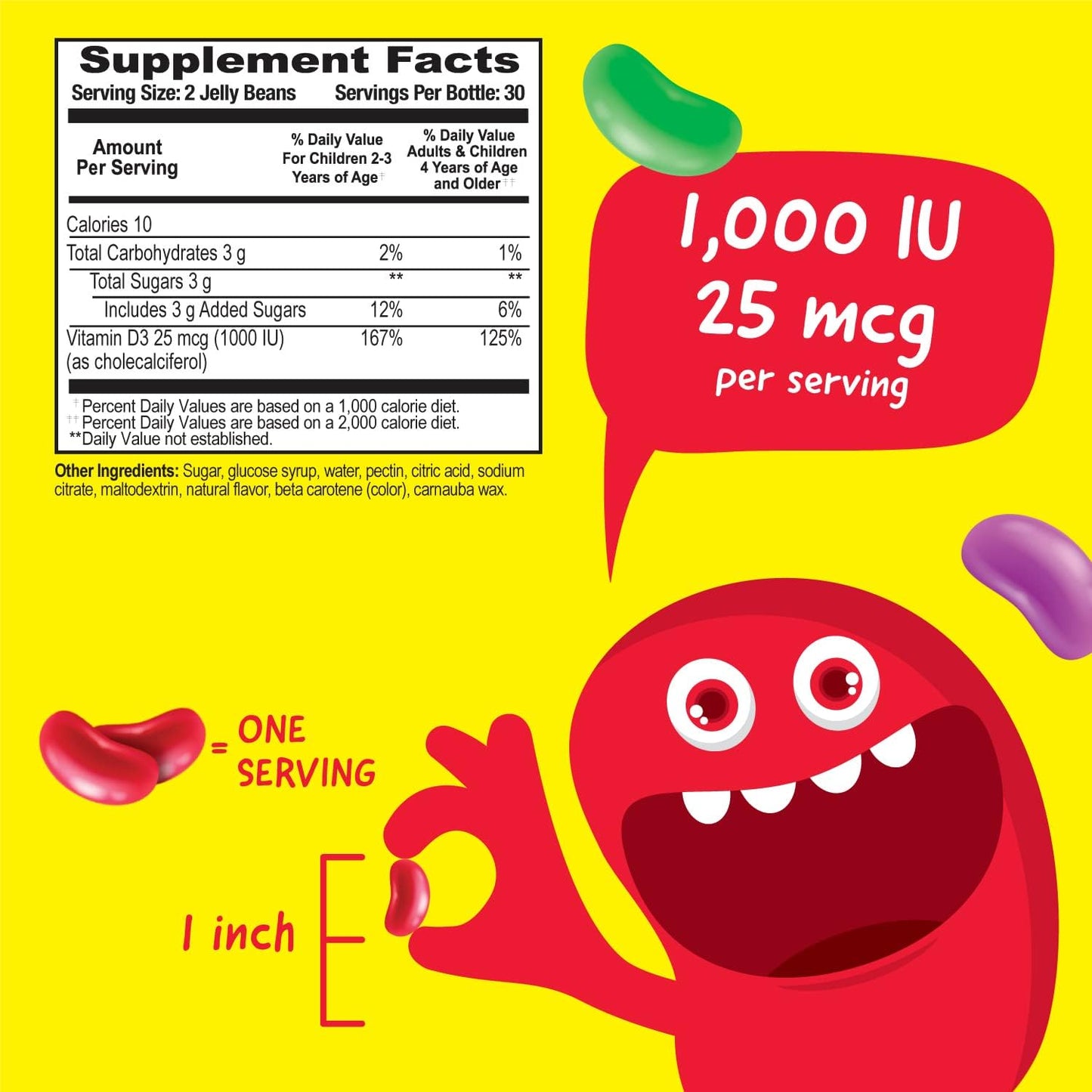 Children's Immune Support Vitamin D Gummies - 1000 IU Strawberry Flavor, Vegetarian, Non-GMO, Gluten & Nut Free - 60 Count - Espot.com.au