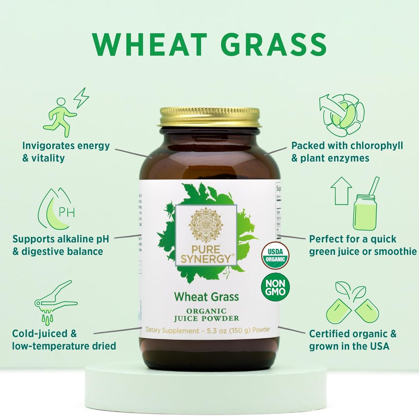 organic-wheat-grass-juice-powder-for-energy-alkaline-balance-and-digestion-support---pure-synergy-chlorophyll-rich-green-juice-powder---raw-usa-wheat-grass-juice-53-oz-3