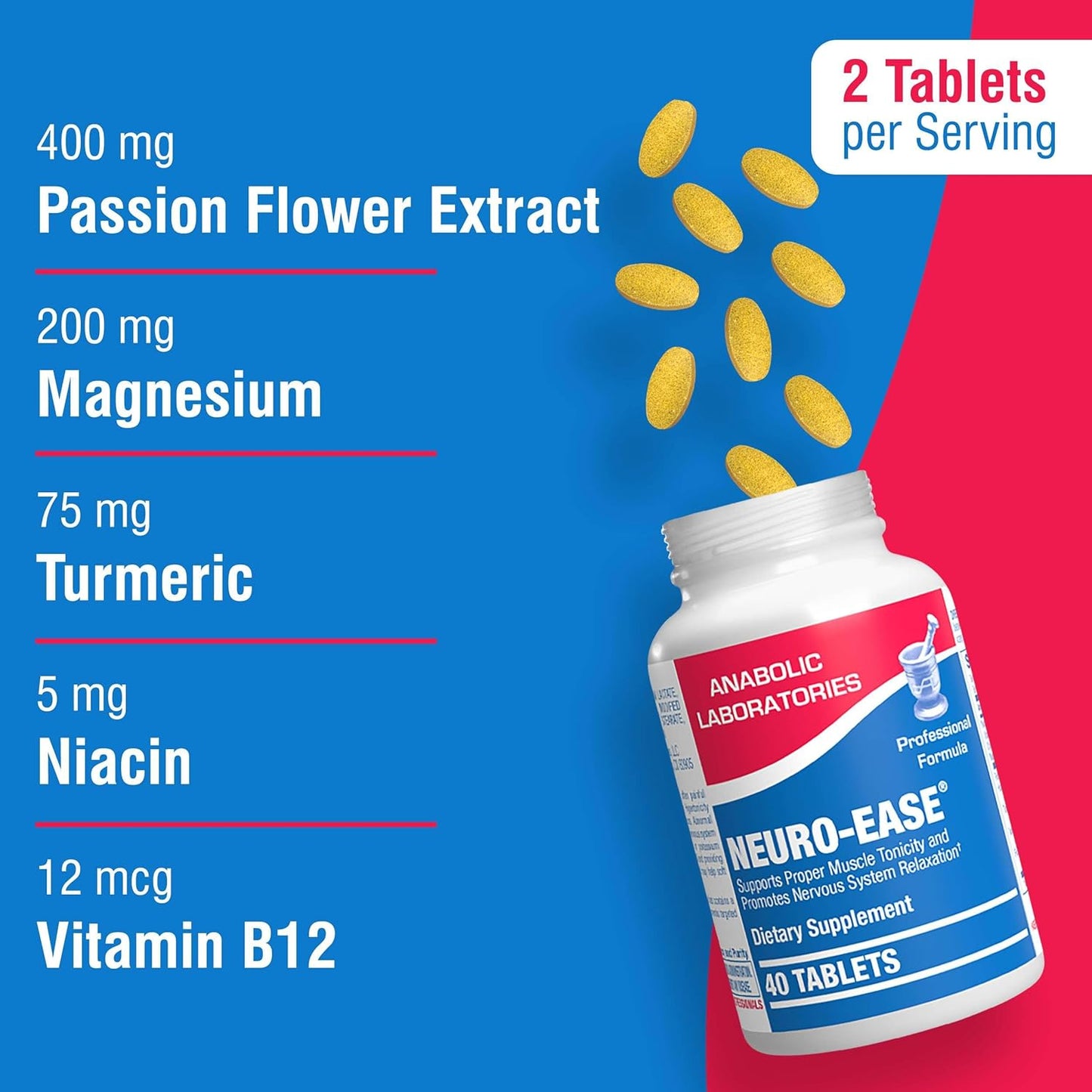 muscle-and-nerve-health-supplement-with-vitamin-b12-turmeric-curcumin-magnesium-choline-niacin---40-tablets-by-anabolic-laboratories---neuro-ease-formula-3