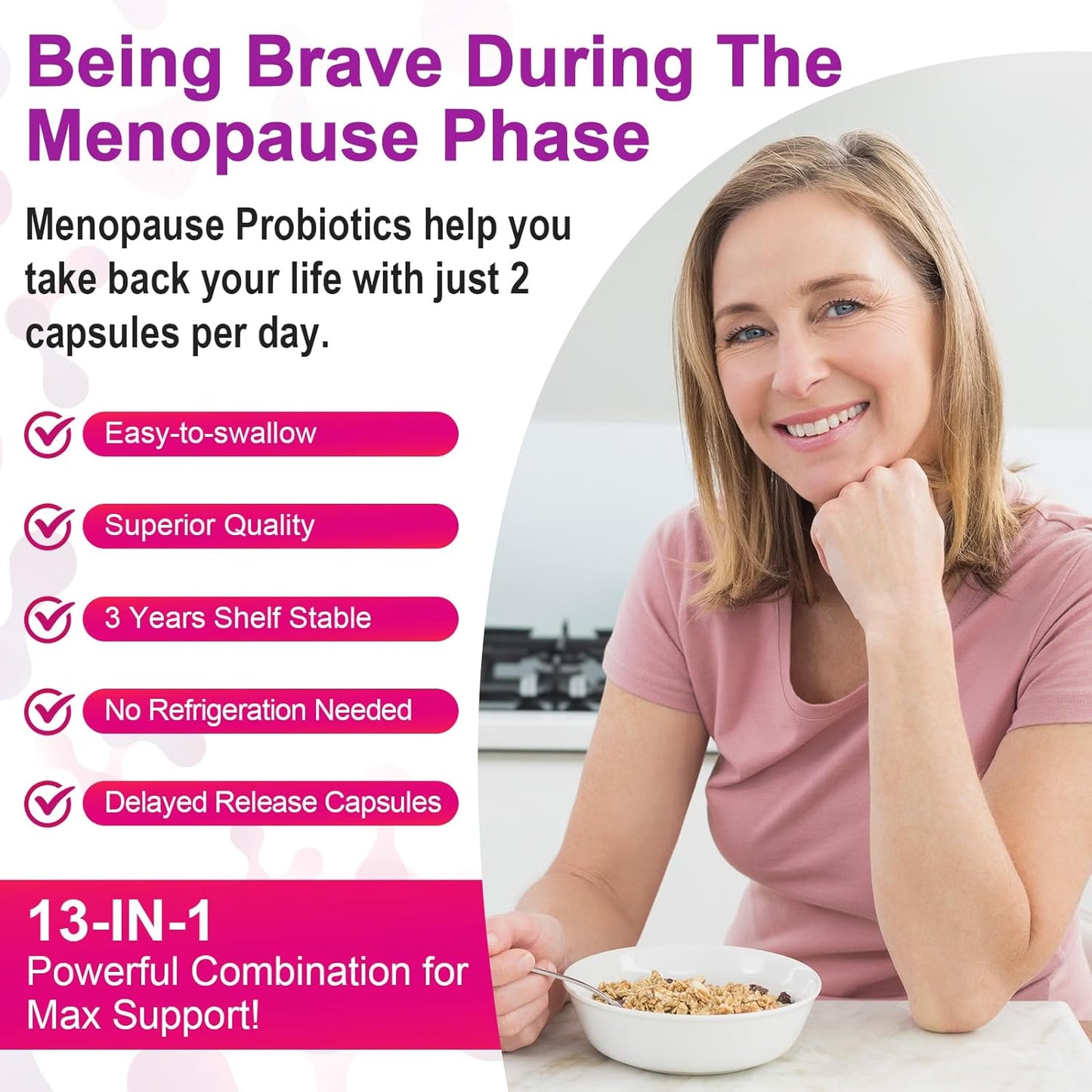 All-Natural Menopause Probiotic Supplements - 120 Billion CFU for Hot Flashes, Night Sweats, Mood Swings - 300 Capsules - Zwllood - Espot.com.au