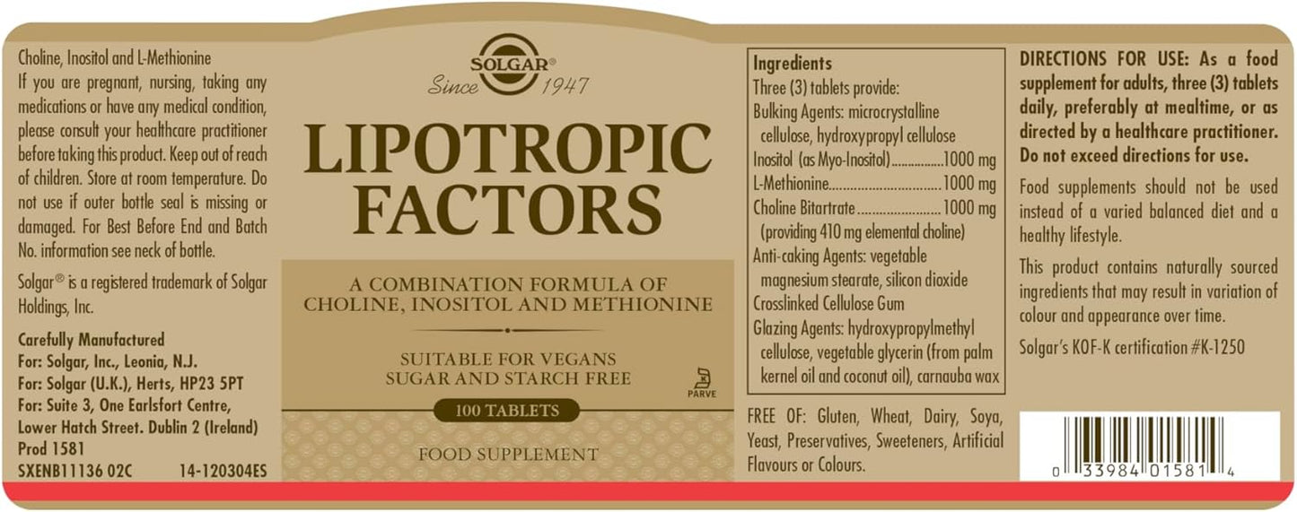 solgar-lipotropic-factors-tablets---liver-support-supplement-for-vegan-diet---gluten-dairy-free-kosher---100-tablets-33-servings-2