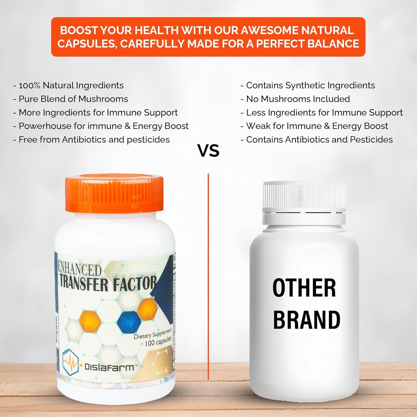 Transfer Factor Multi Immune Capsules - Natural Immune Support Supplement with Cow Colostrum, Egg Yolk, and Mushroom Blend - Espot.com.au