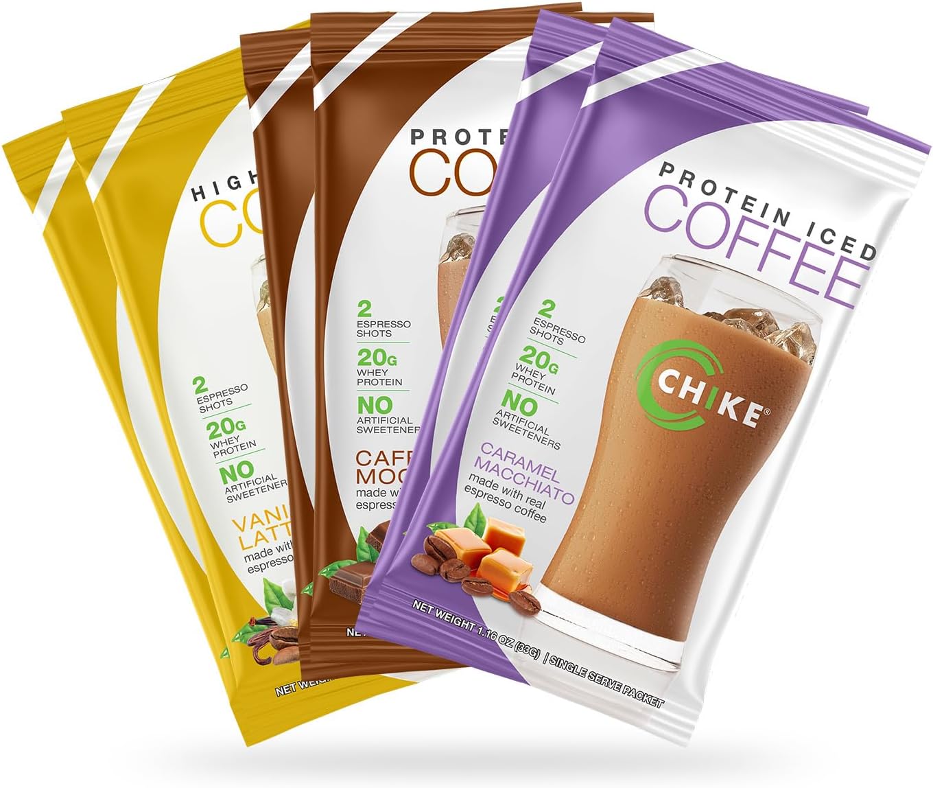 chike-high-protein-iced-coffee-sampler-pack---6-single-serve-packets-20g-protein-2-shots-espresso-non-gmo-keto-gluten-free-1