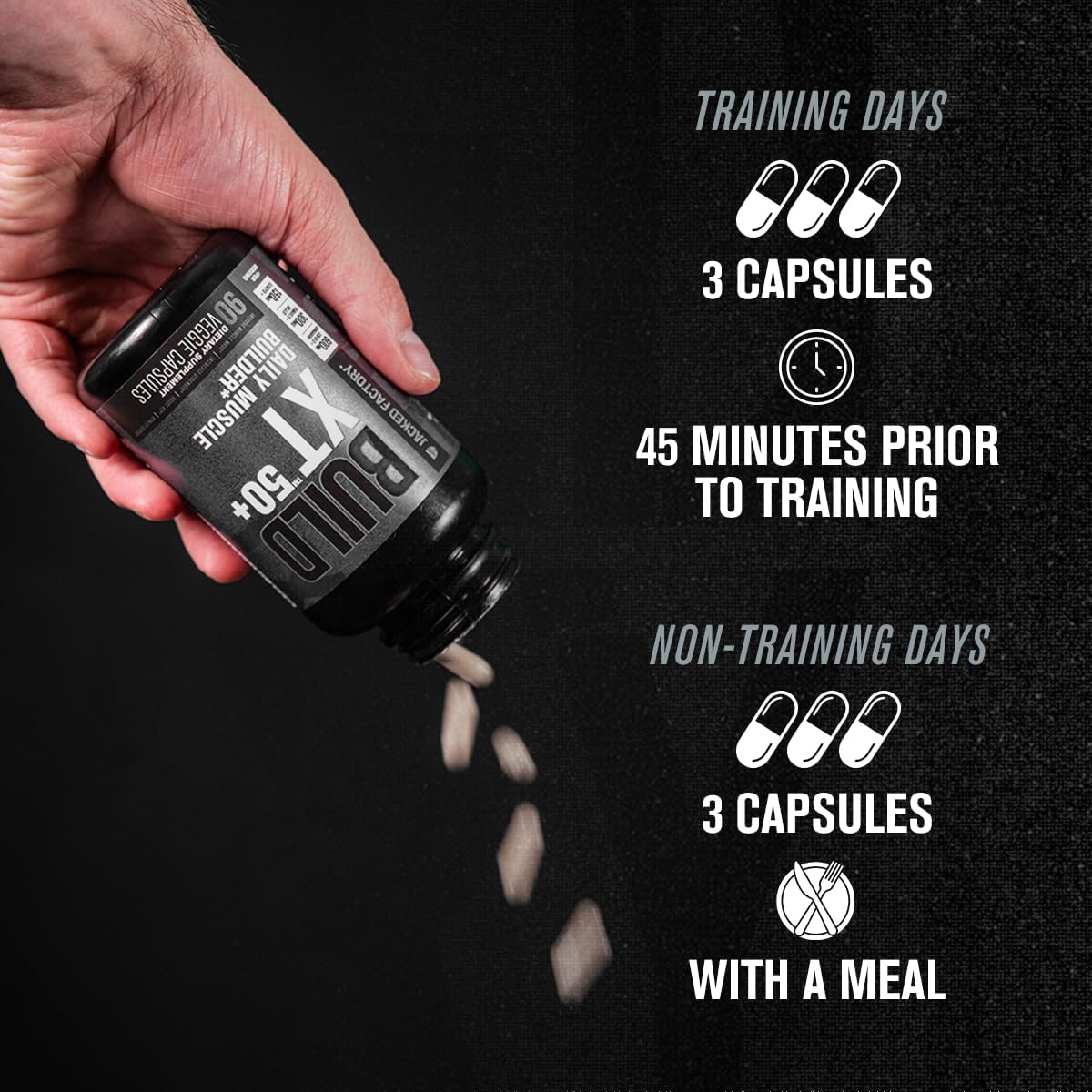 build-xt-50-daily-muscle-builder---muscle-recovery-supplement-for-men-and-women---contains-ksm-66-ashwagandha-primavie-shilajit-elevatp-astragin---90-count-3