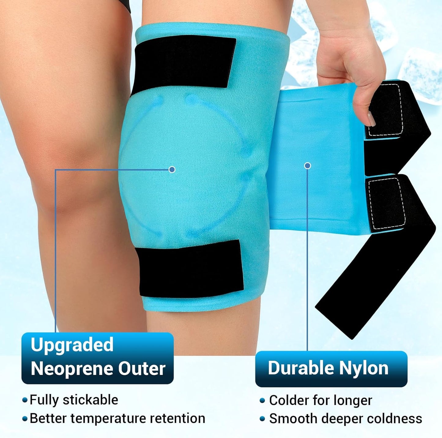 Large Knee Ice Pack Wrap with Reusable Gel - FSA HSA Eligible, Full Coverage Cold Compression Brace for Pain Relief, Injuries, Arthritis, ACL, Surgery - 23.6"x11.8 - Espot.com.au