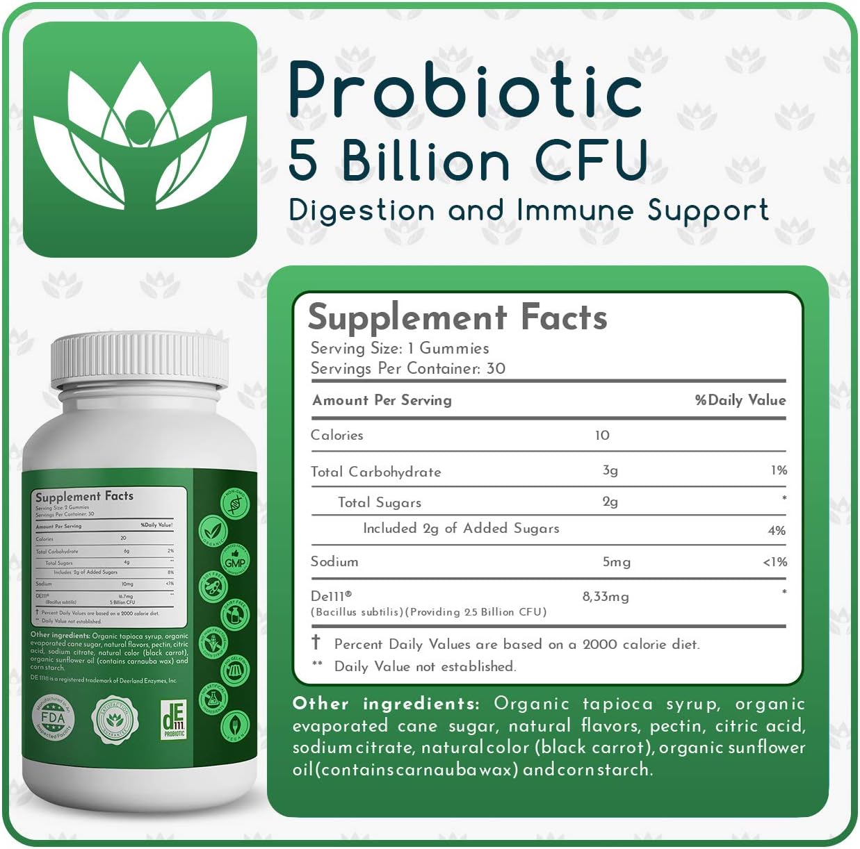 organic-probiotic-gummies-2-pack---60-count-each-5-billion-cfu-vegan-digestive-health-immune-support-strawberry-flavor---women-children-2