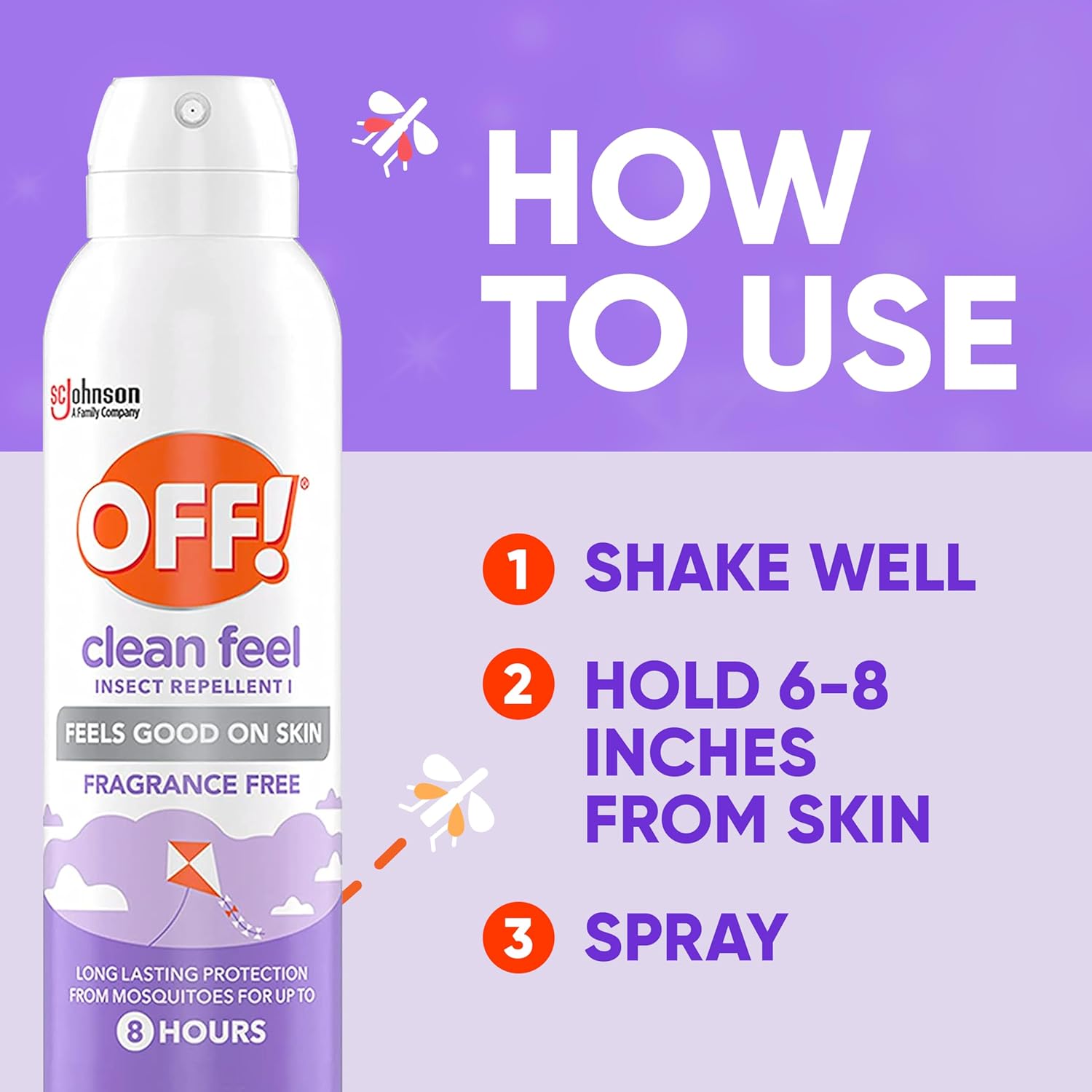 OFF! Clean Feel Insect Repellent Aerosol - 5 oz Bug Spray with 20% Picaridin for Long Lasting Protection from Mosquitoes, Gentle on Skin - Espot.com.au