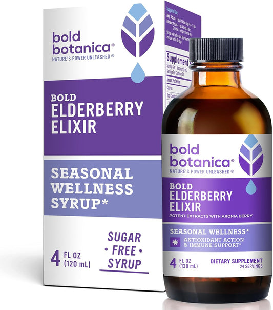 65x Concentrated Elderberry Elixir with Aronia Berry for Immune Support - 4 Fl. Oz - Kid Friendly & Sugar-Free - Espot.com.au
