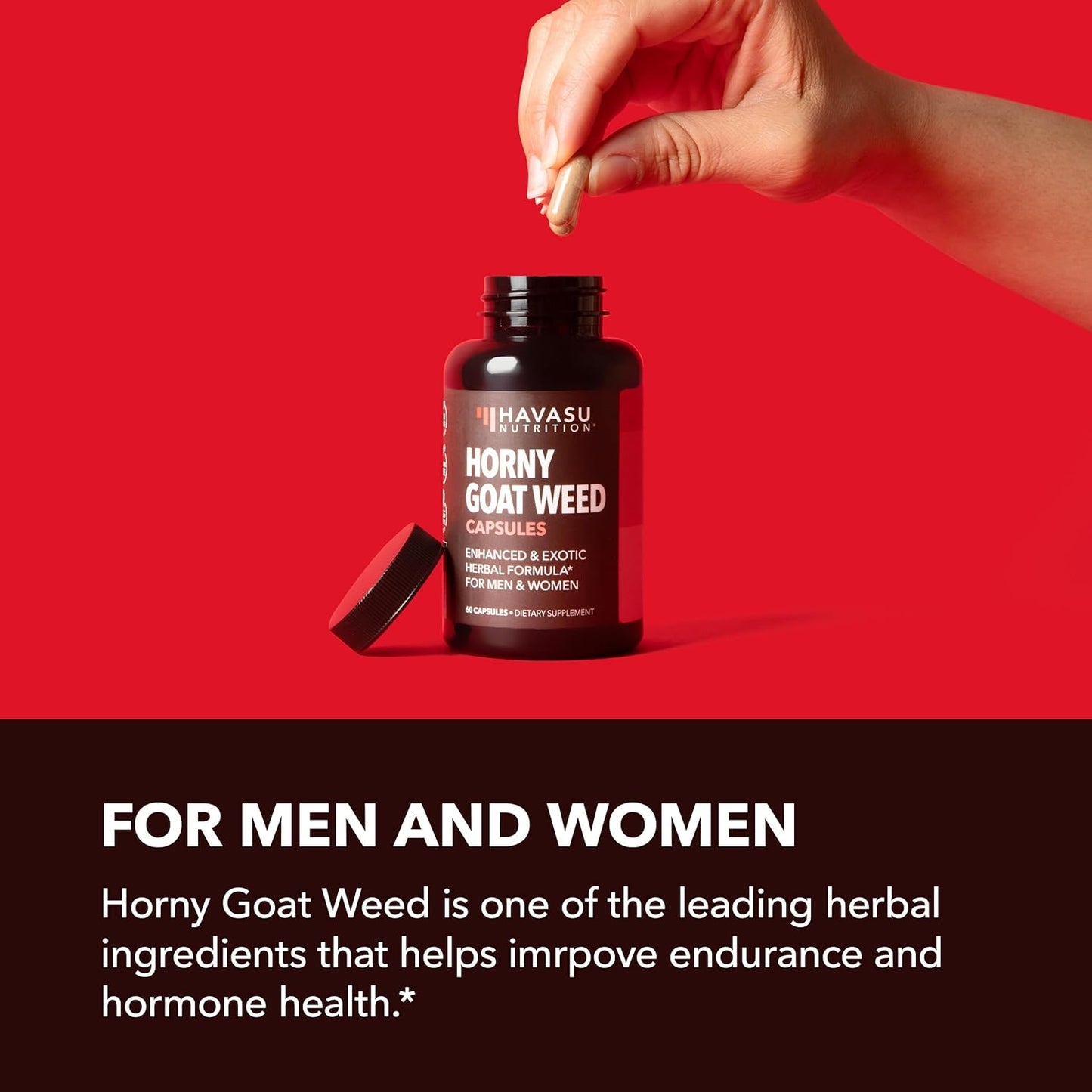 Extra Strength Horny Goat Weed Capsules for Men & Women - Energy & Performance Support with Tongkat Ali, Muira Puama, Saw Palmetto - 10 Count - Espot.com.au