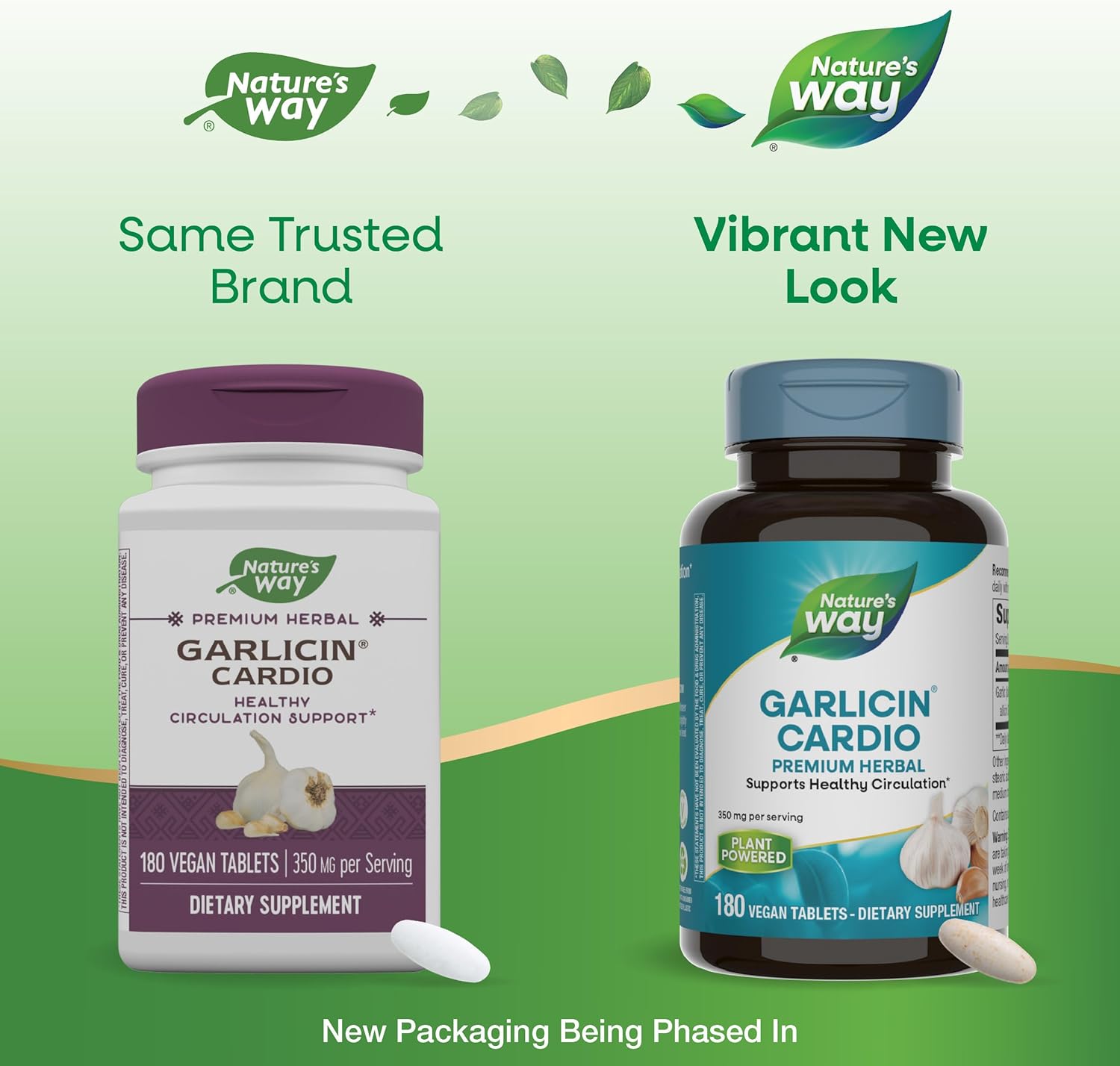Nature's Way Garlicin Cardio Tablets - Premium Herbal Supplement for Healthy Circulation, Vegan, 180 Count - Espot.com.au