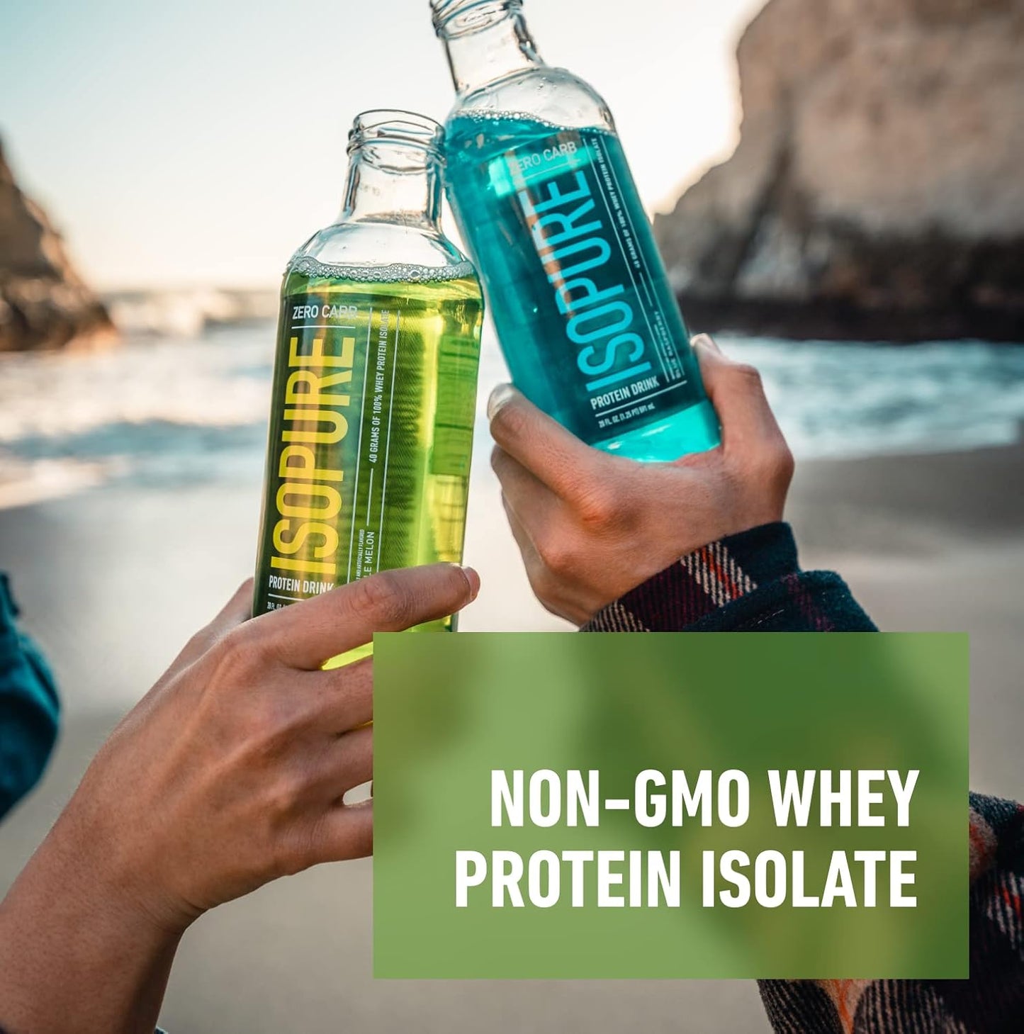 Clear Whey Protein Isolate Drink, Apple Melon Flavor, Zero Carb, 32g Protein, 16 Fl Oz (Pack of 12) - Espot.com.au