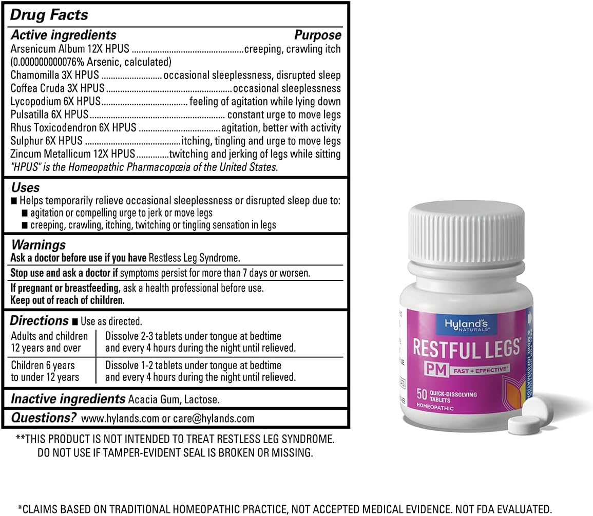 Hyland's Restful Legs PM Tablets 50 ea - Pack of 3 for Relief of Restless Legs at Night - Espot.com.au