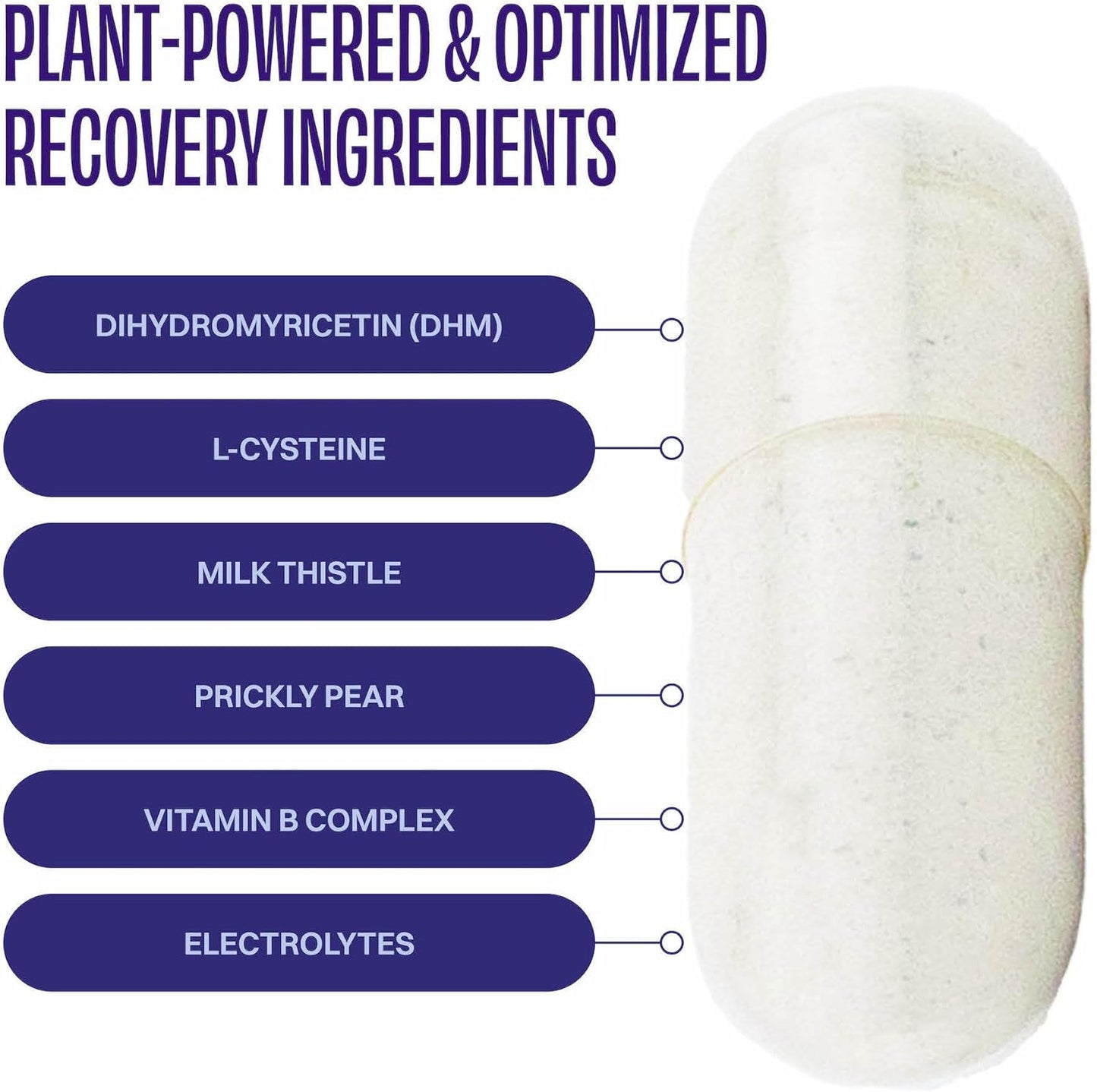 DHM Detox Capsules for Next Day Recovery - 60 Capsules (30 Servings) - Evening Use Jar - Espot.com.au