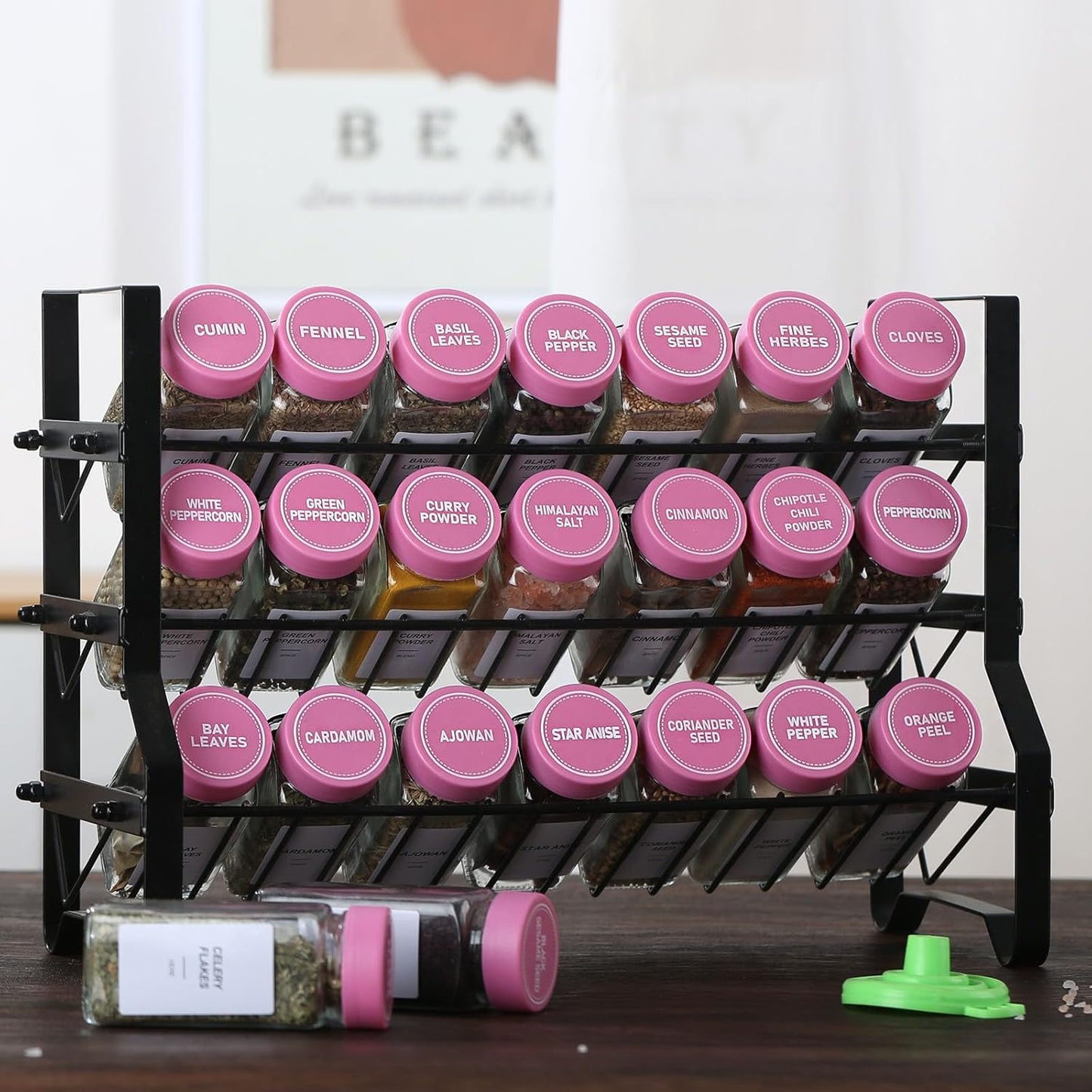 set-of-24-glass-spice-jars-with-labels---4oz-containers-with-lids-shaker-lids-labels-funnel-and-markers-2