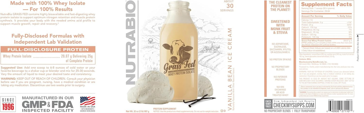 vanilla-bean-grass-fed-whey-isolate-protein-powder---25g-protein-per-serving---sugar-free-lean-muscle-supplement---2lb-29-servings-3