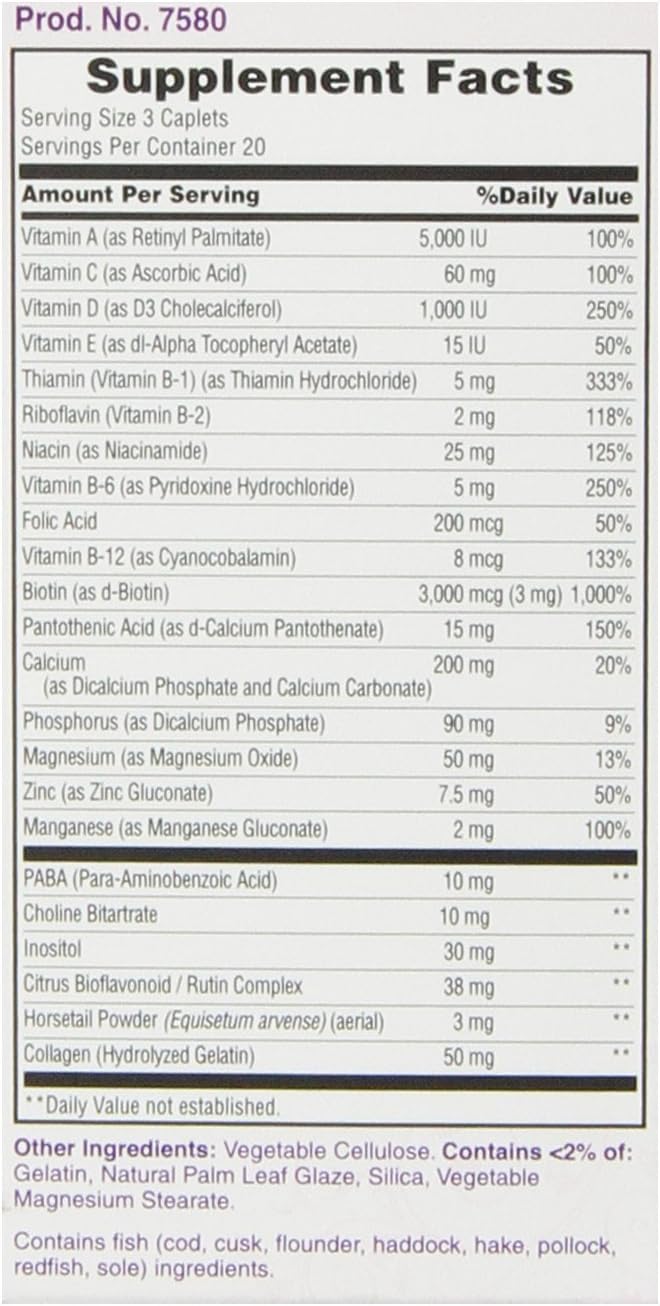Optimal Solutions Hair, Skin & Nails Formula by Nature's Bounty - 120 Coated Caplets - Espot.com.au